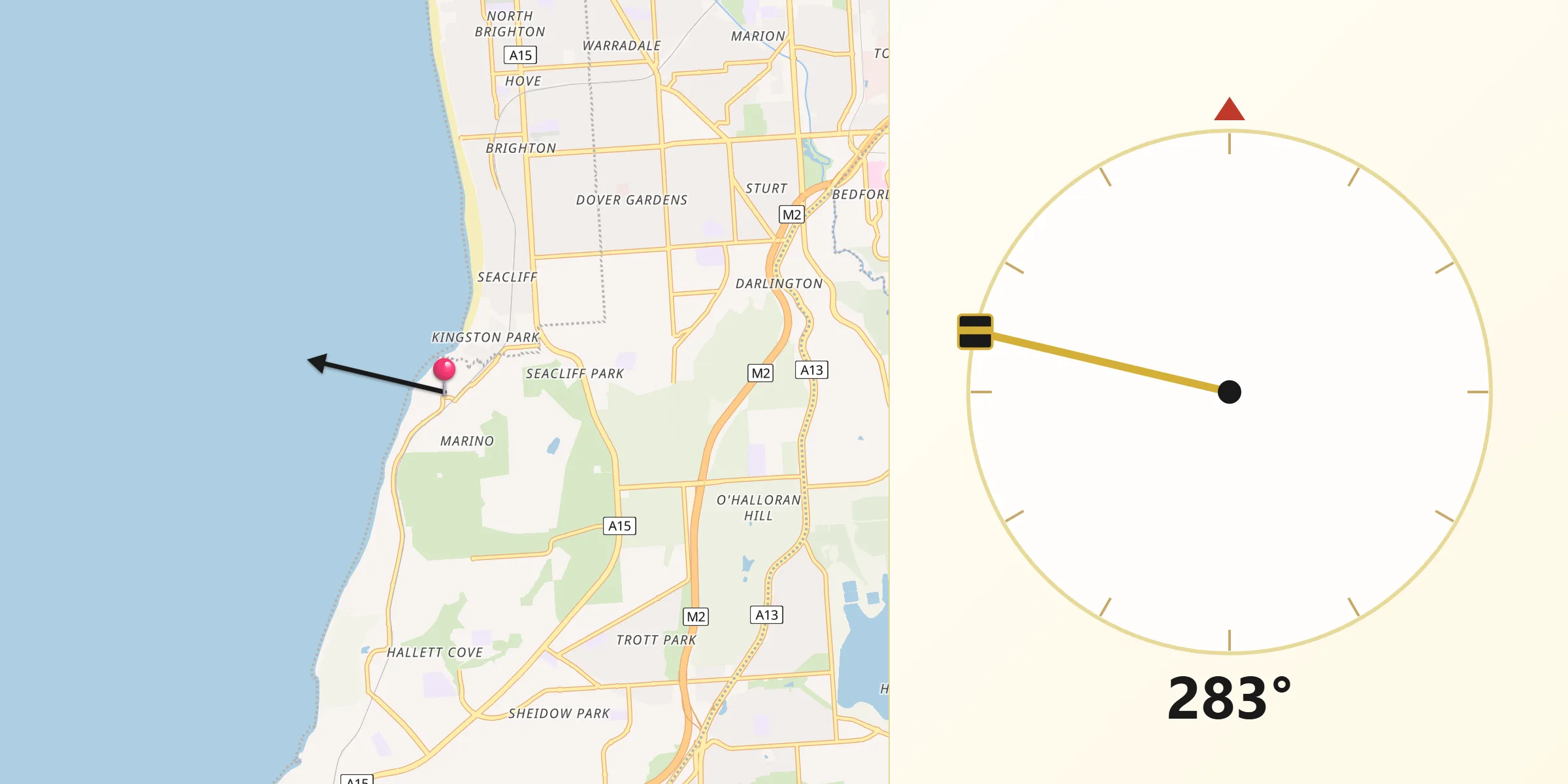 Qibla Direction from Marino