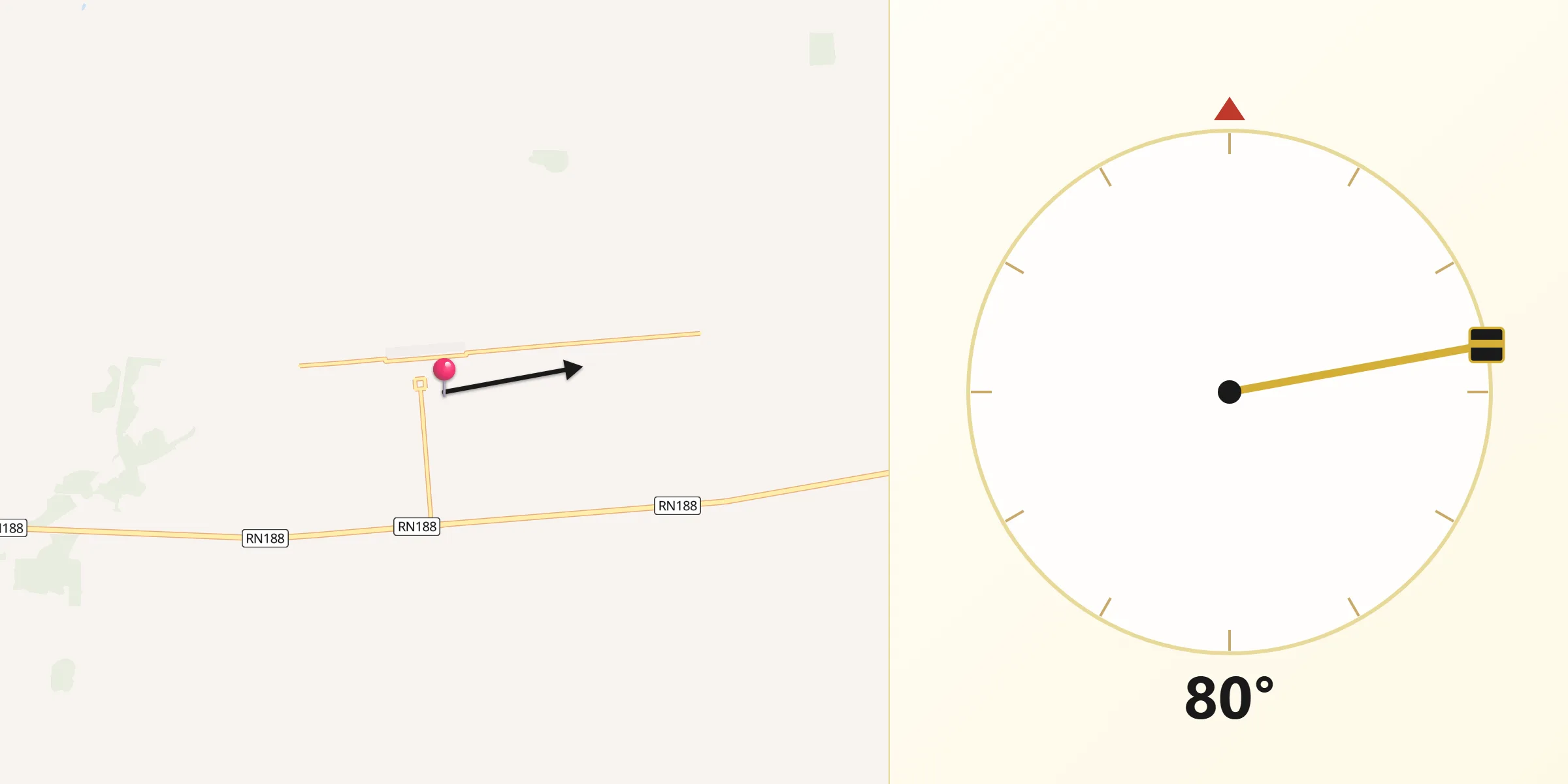 Dirección de la Qibla desde Rancul