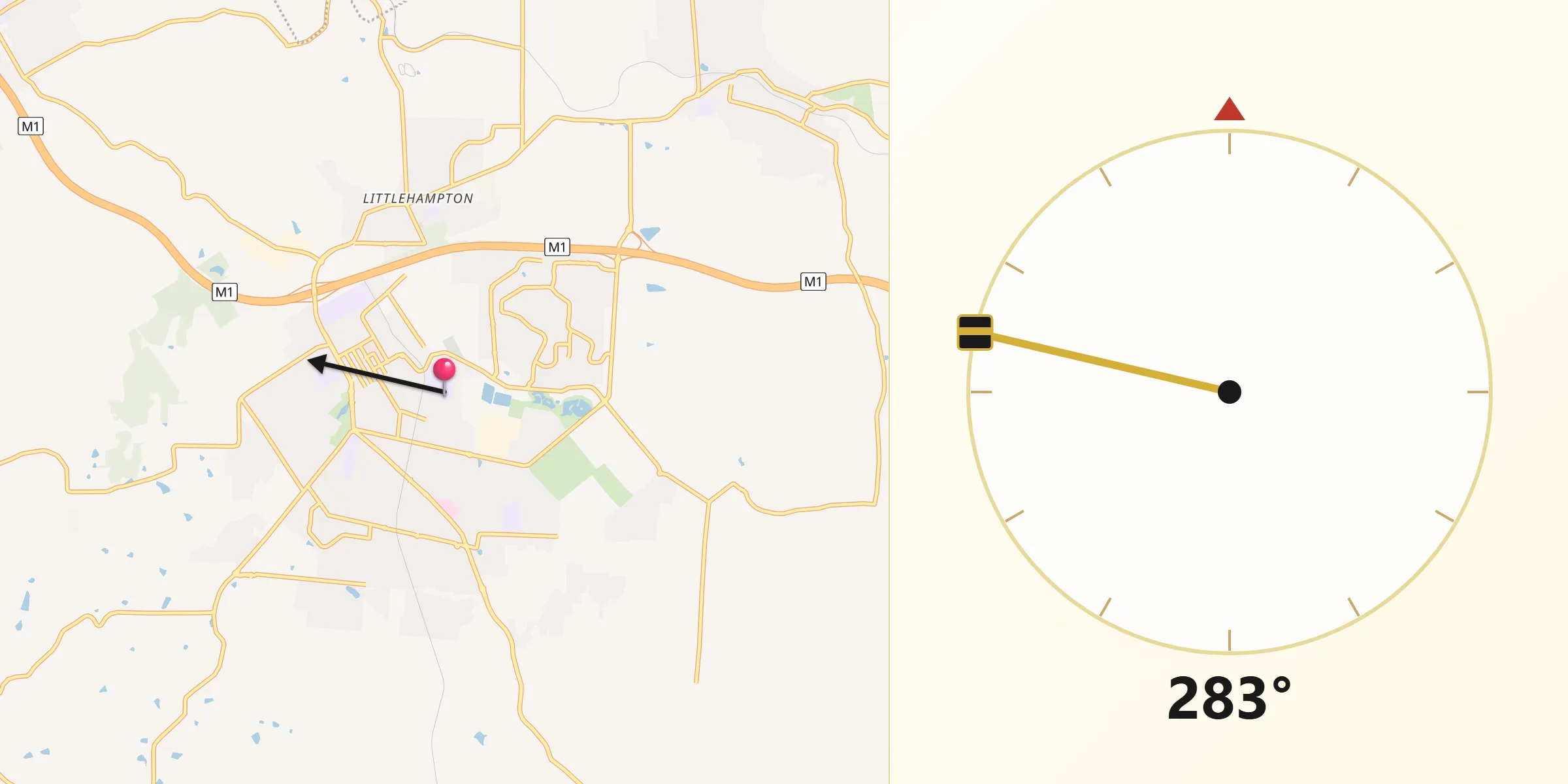 Qibla Direction from Mount Barker