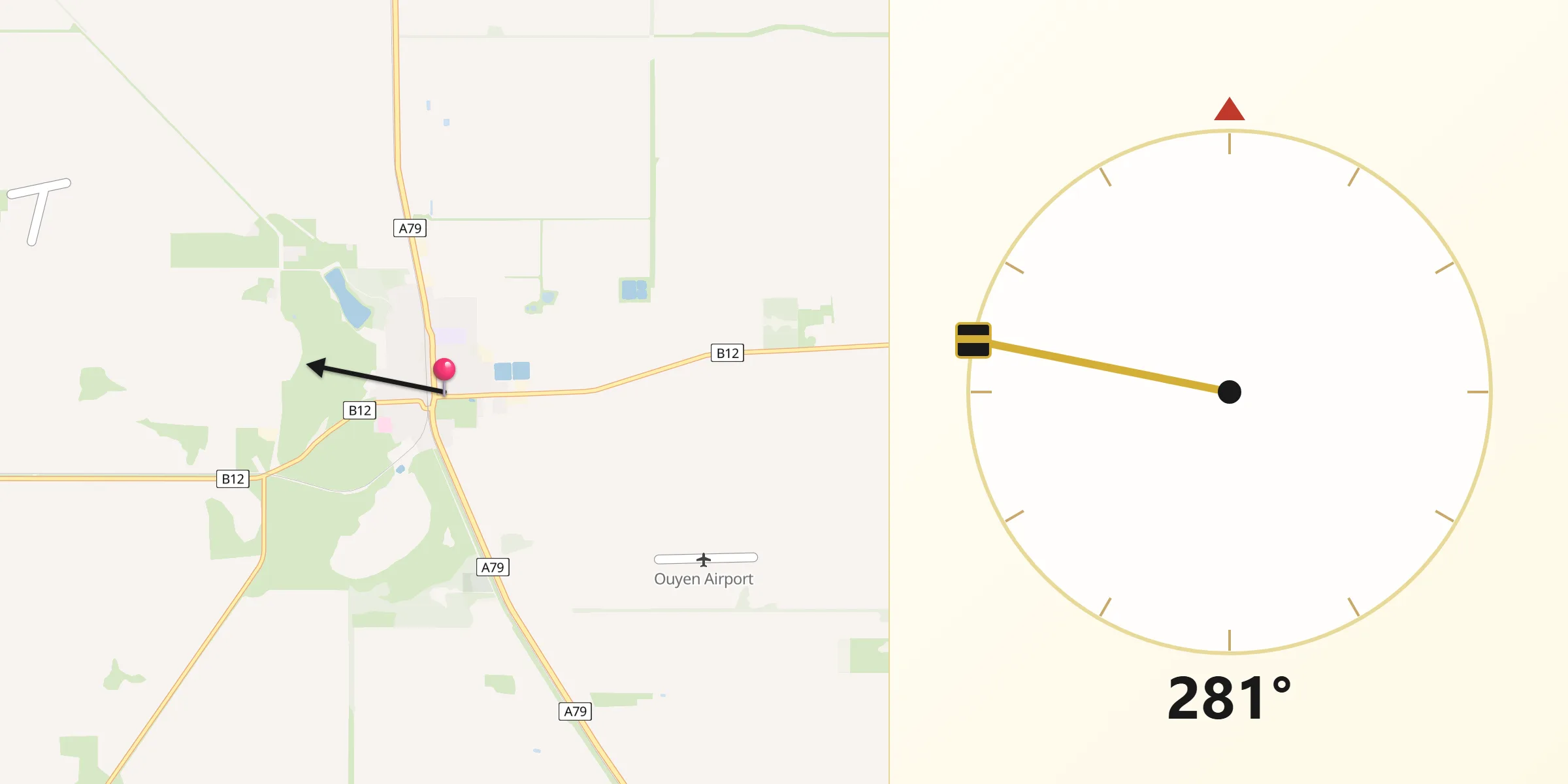 Qibla Direction from Ouyen