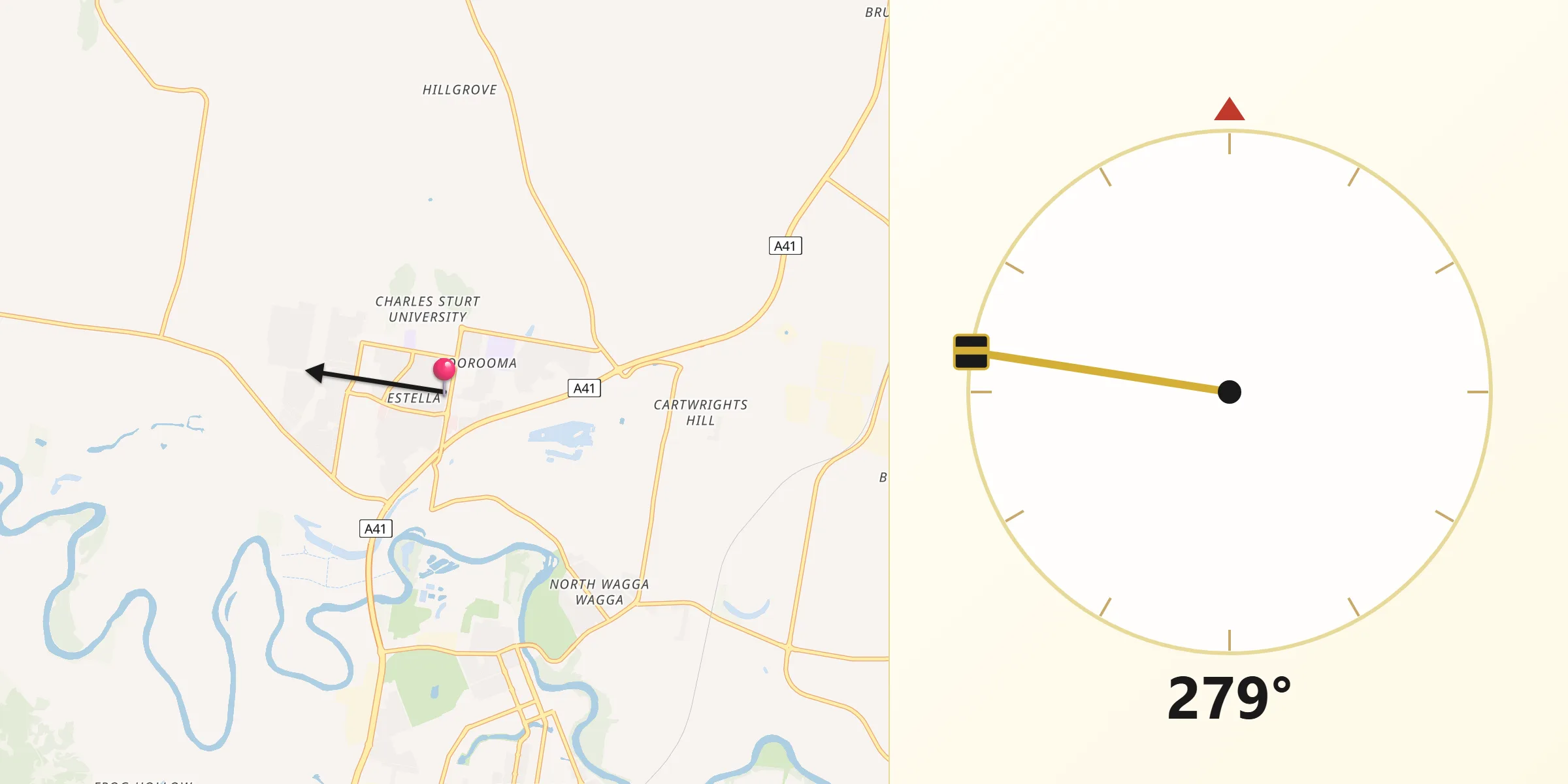 Qibla Direction from Estella