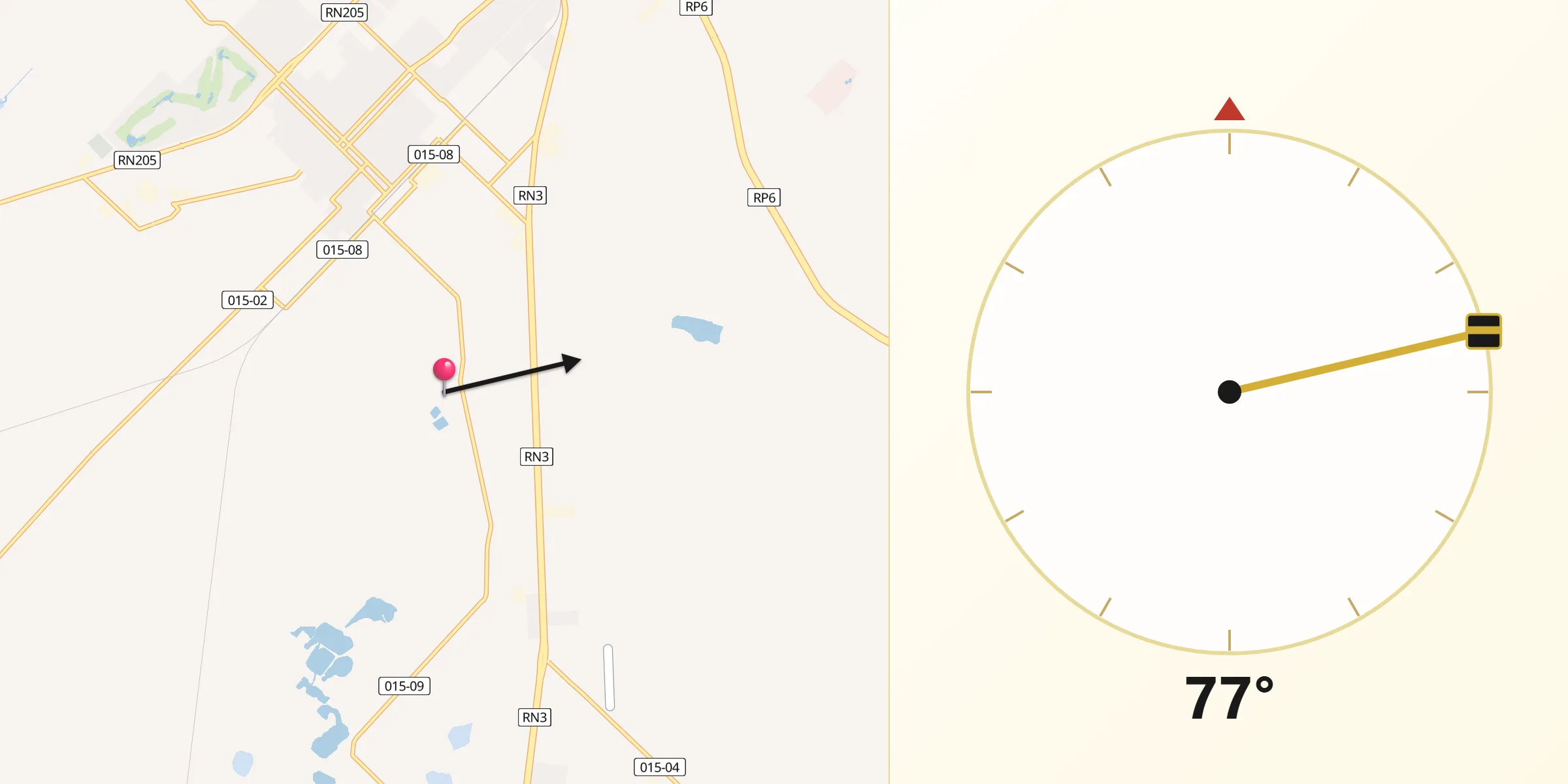 Dirección de la Qibla desde San Vicente