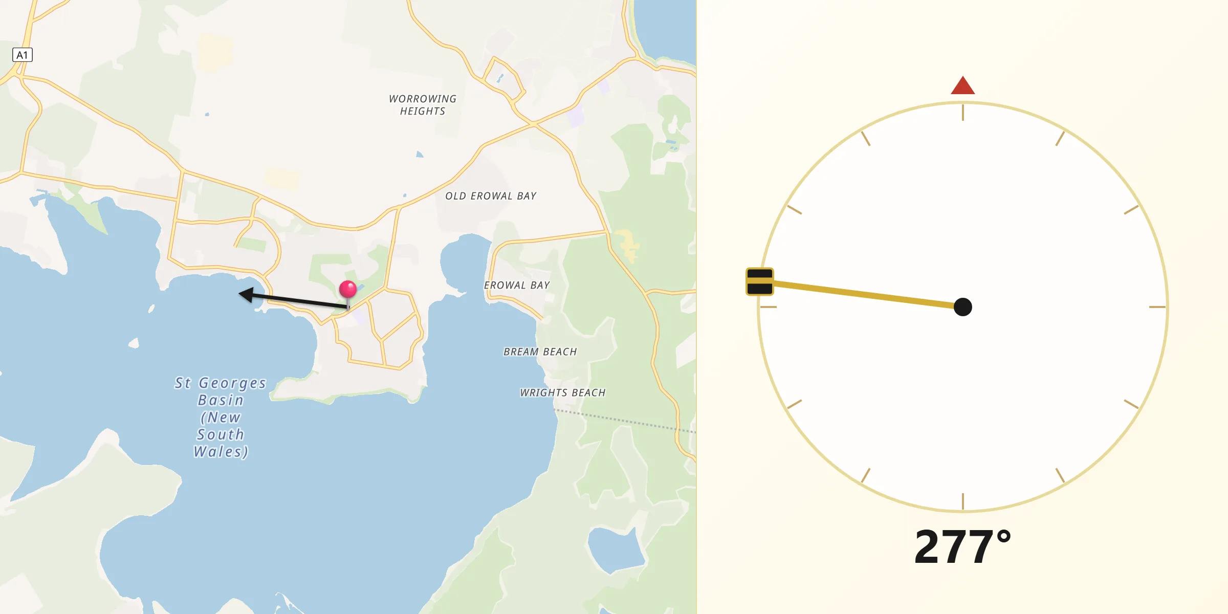 Qibla Direction from Sanctuary Point