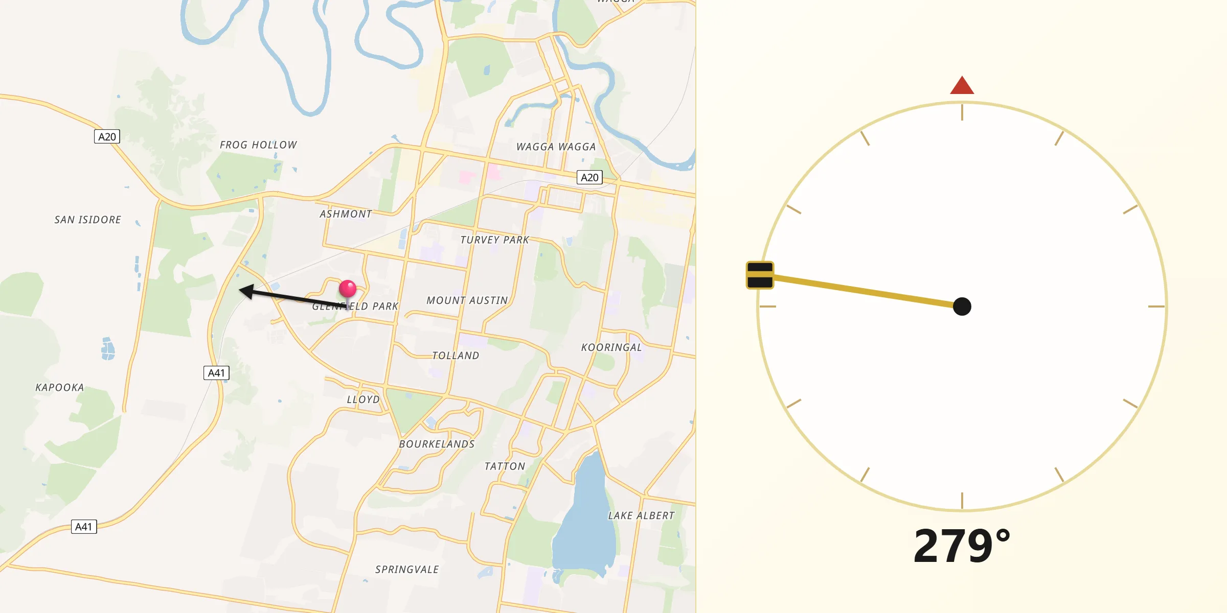 Qibla Direction from Glenfield Park