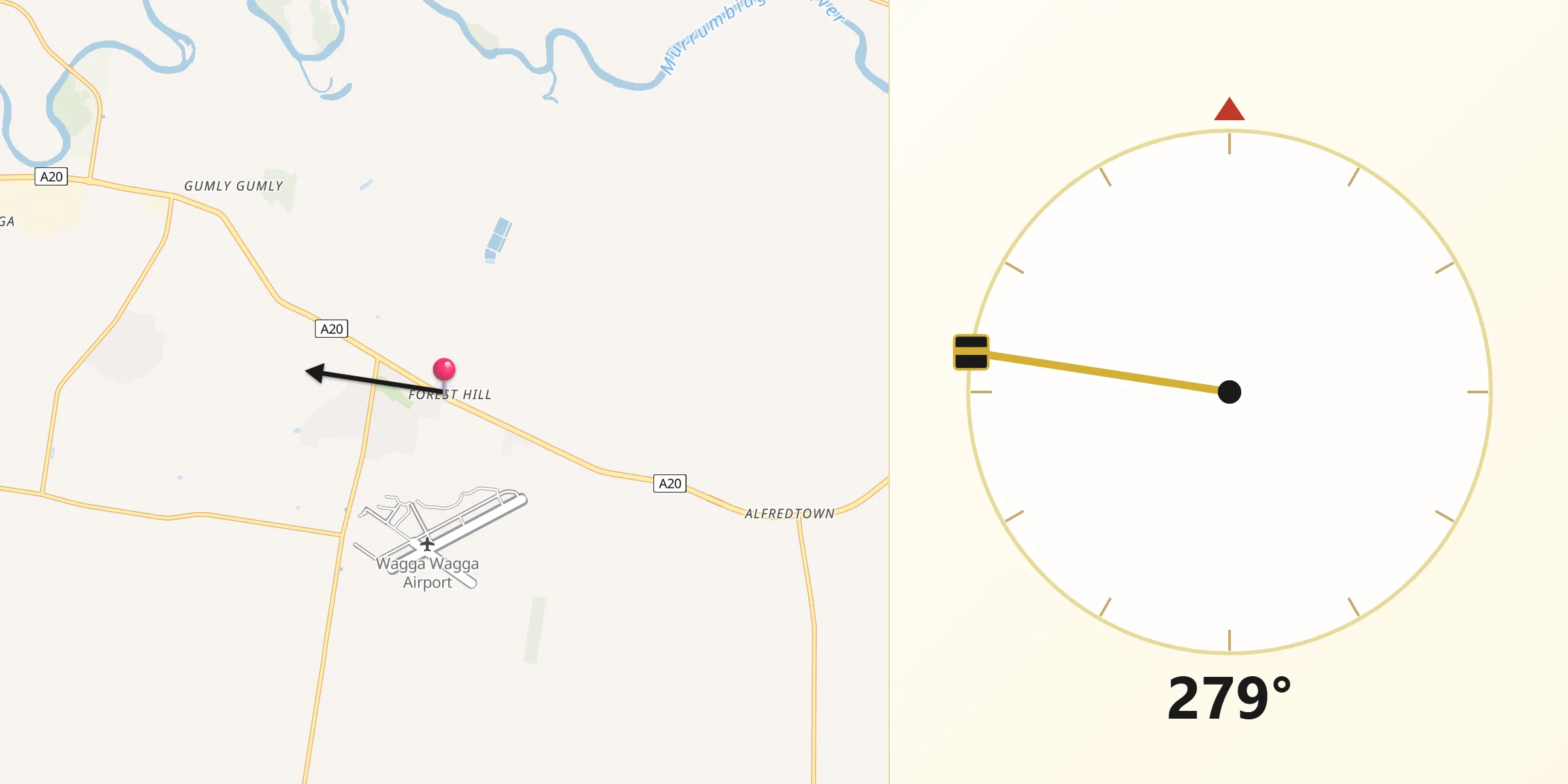 Qibla Direction from Forest Hill