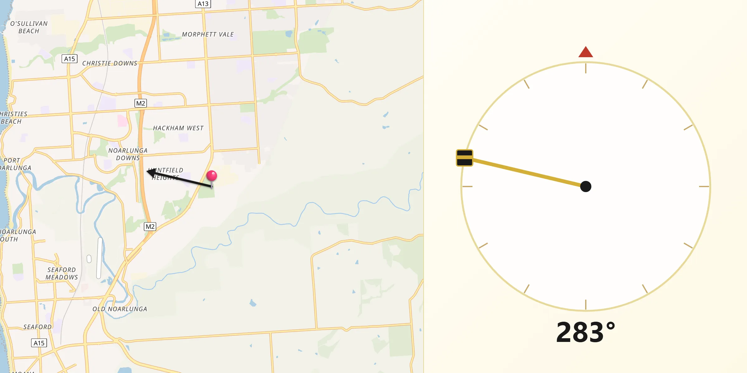 Qibla Direction from Hackham