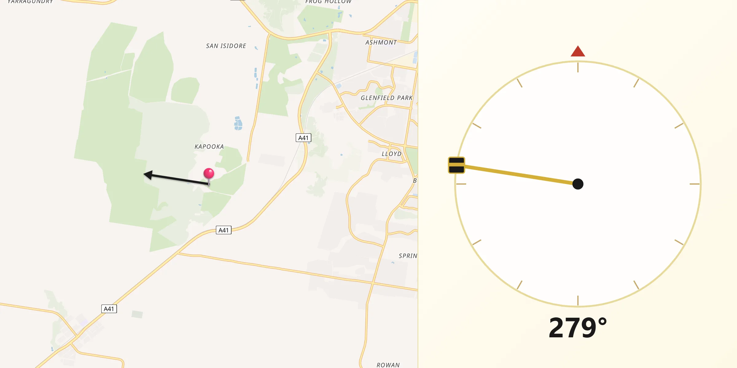 Qibla Direction from Kapooka