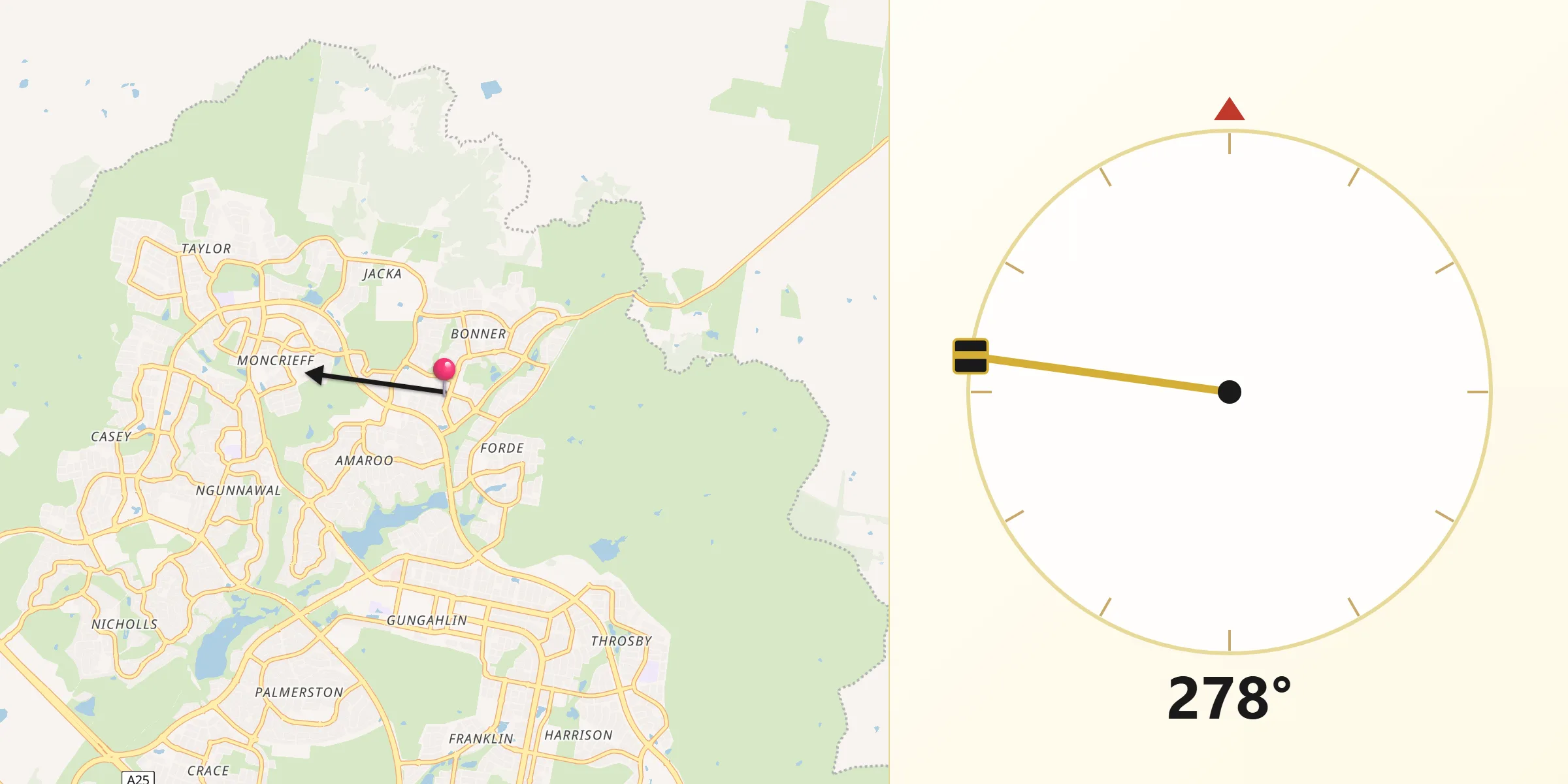 Qibla Direction from Bonner
