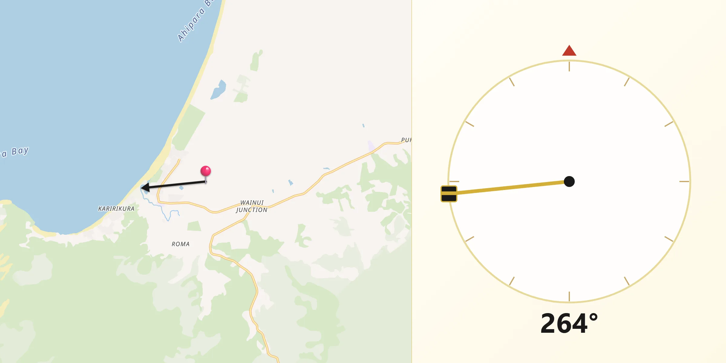 Qibla Direction from Ahipara