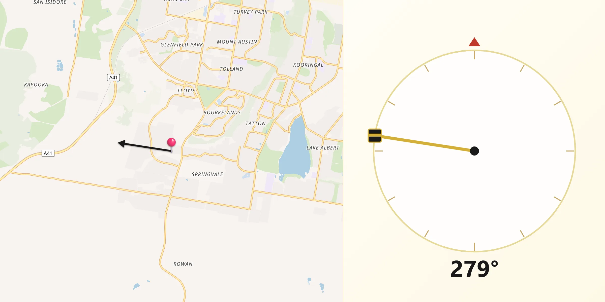 Qibla Direction from Springvale