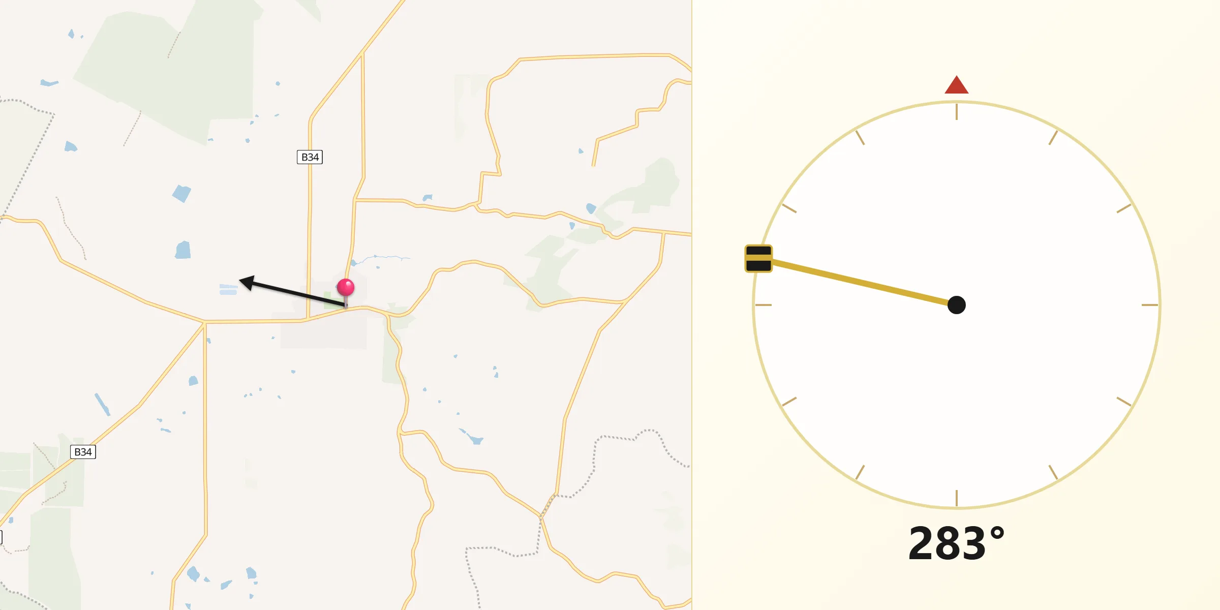 Qibla Direction from Meadows