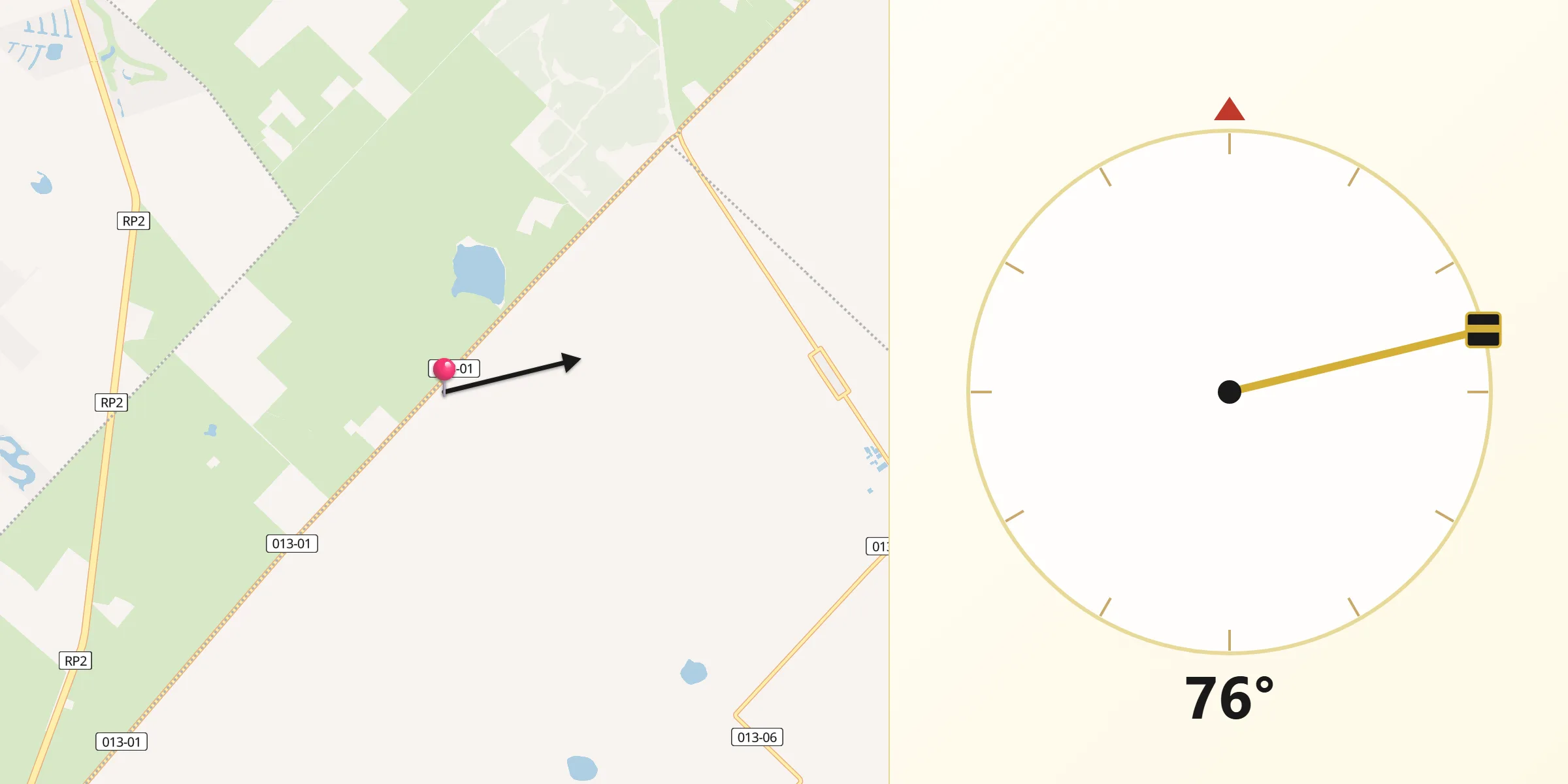 Dirección de la Qibla desde Magdalena