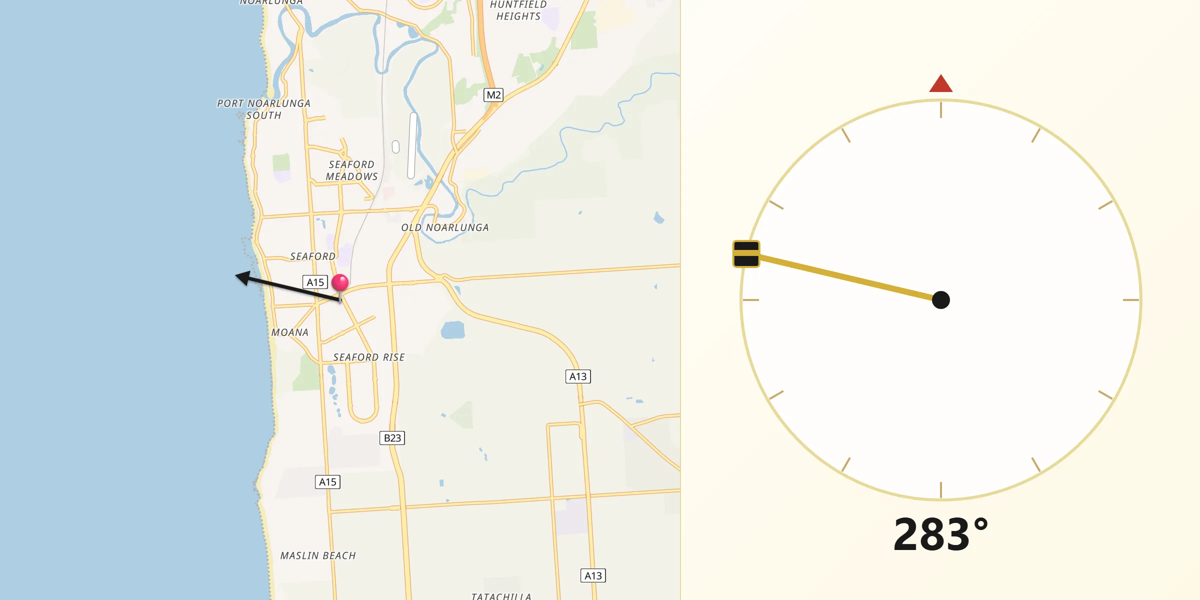 Qibla Direction from Seaford Rise