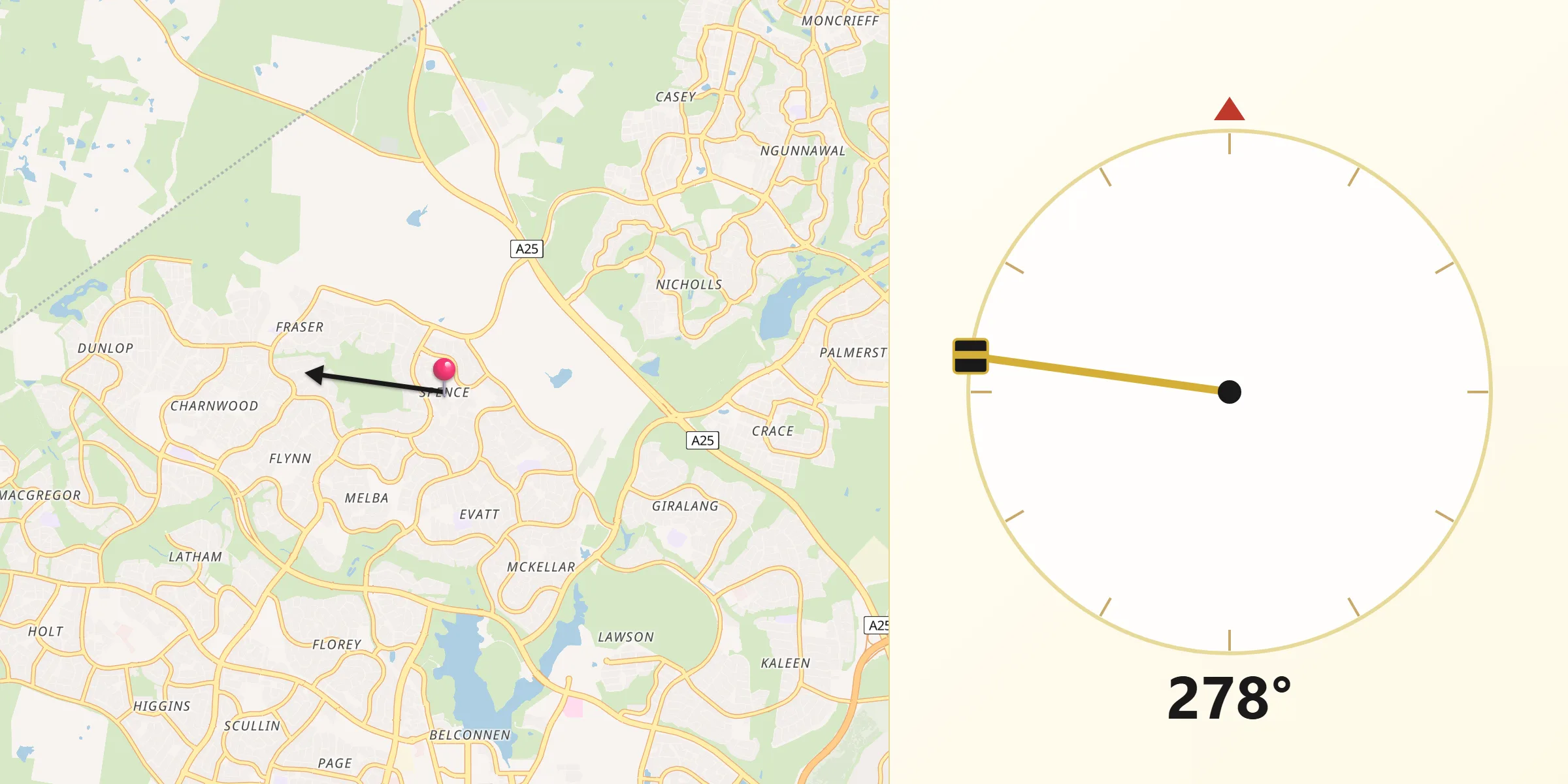 Qibla Direction from Spence