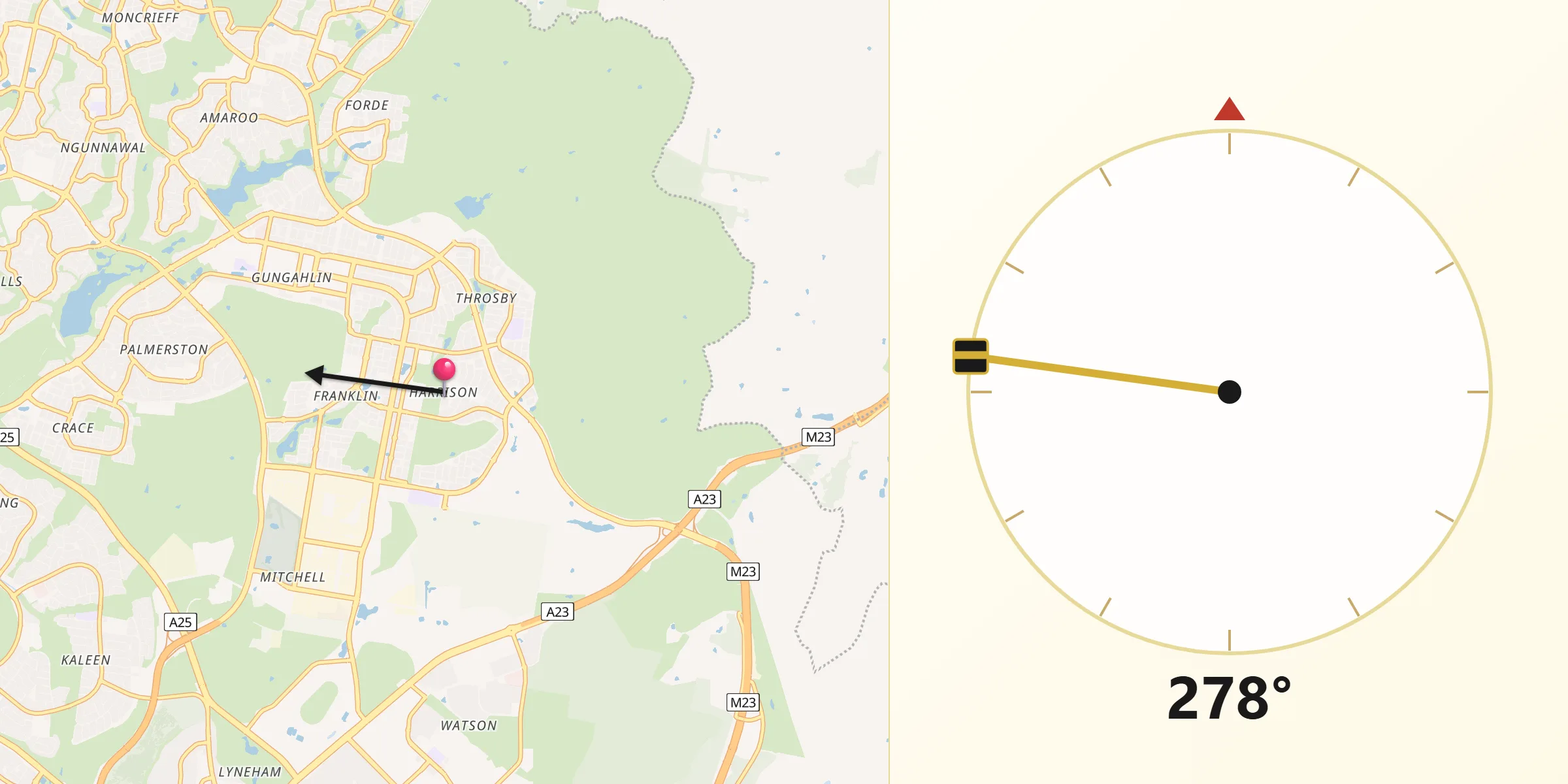 Qibla Direction from Harrison