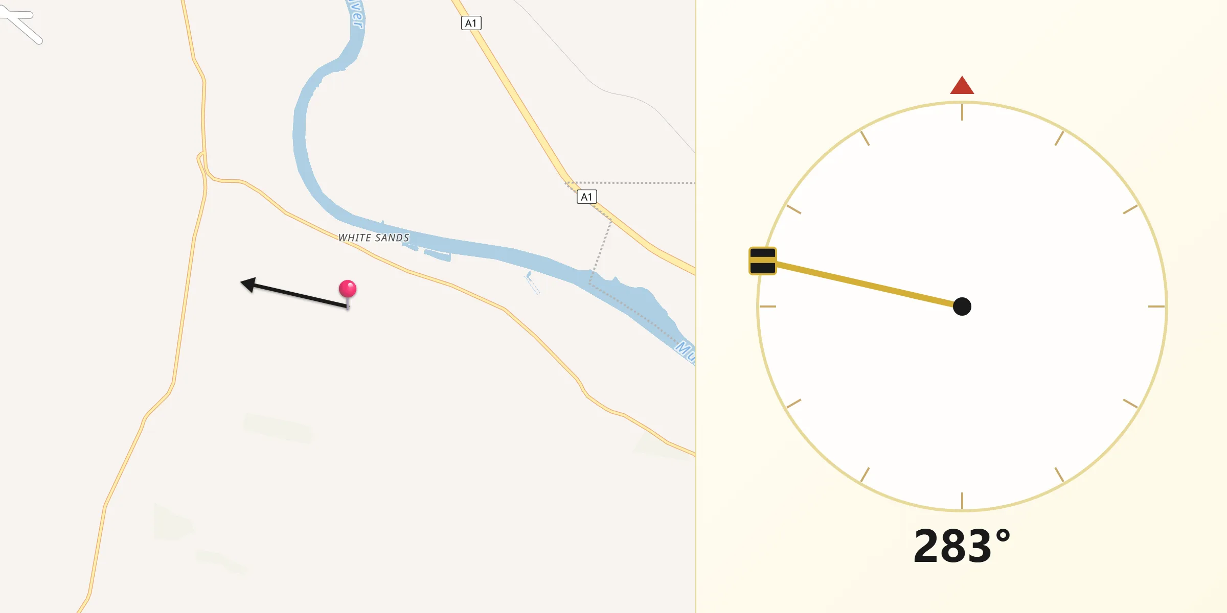 Qibla Direction from Murray Bridge