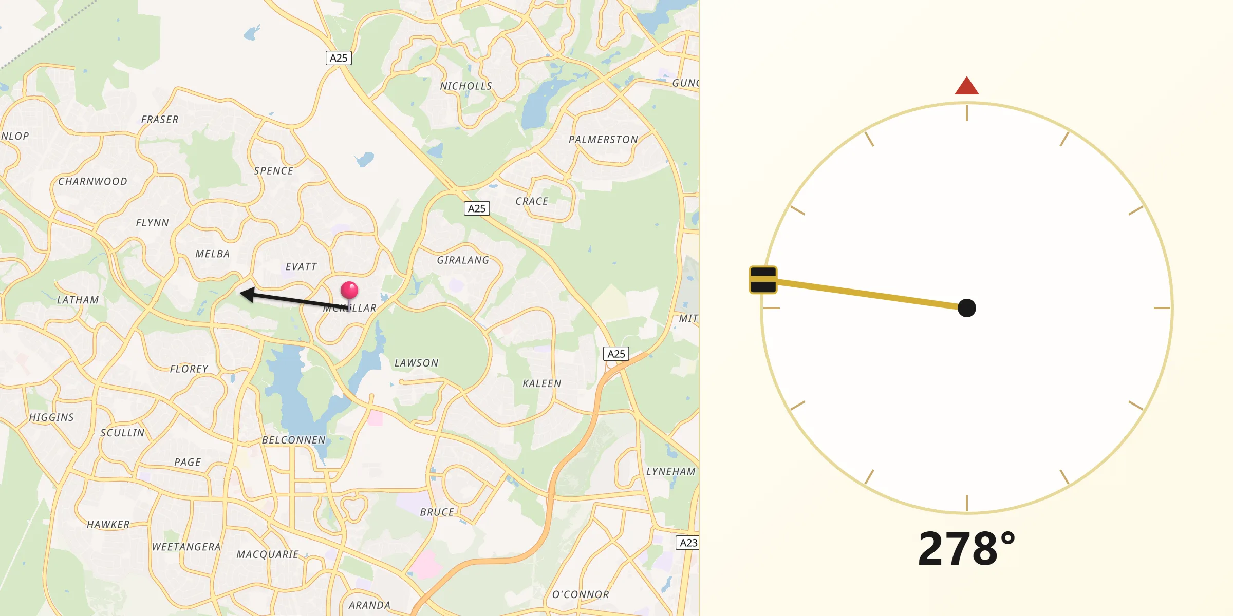Qibla Direction from McKellar