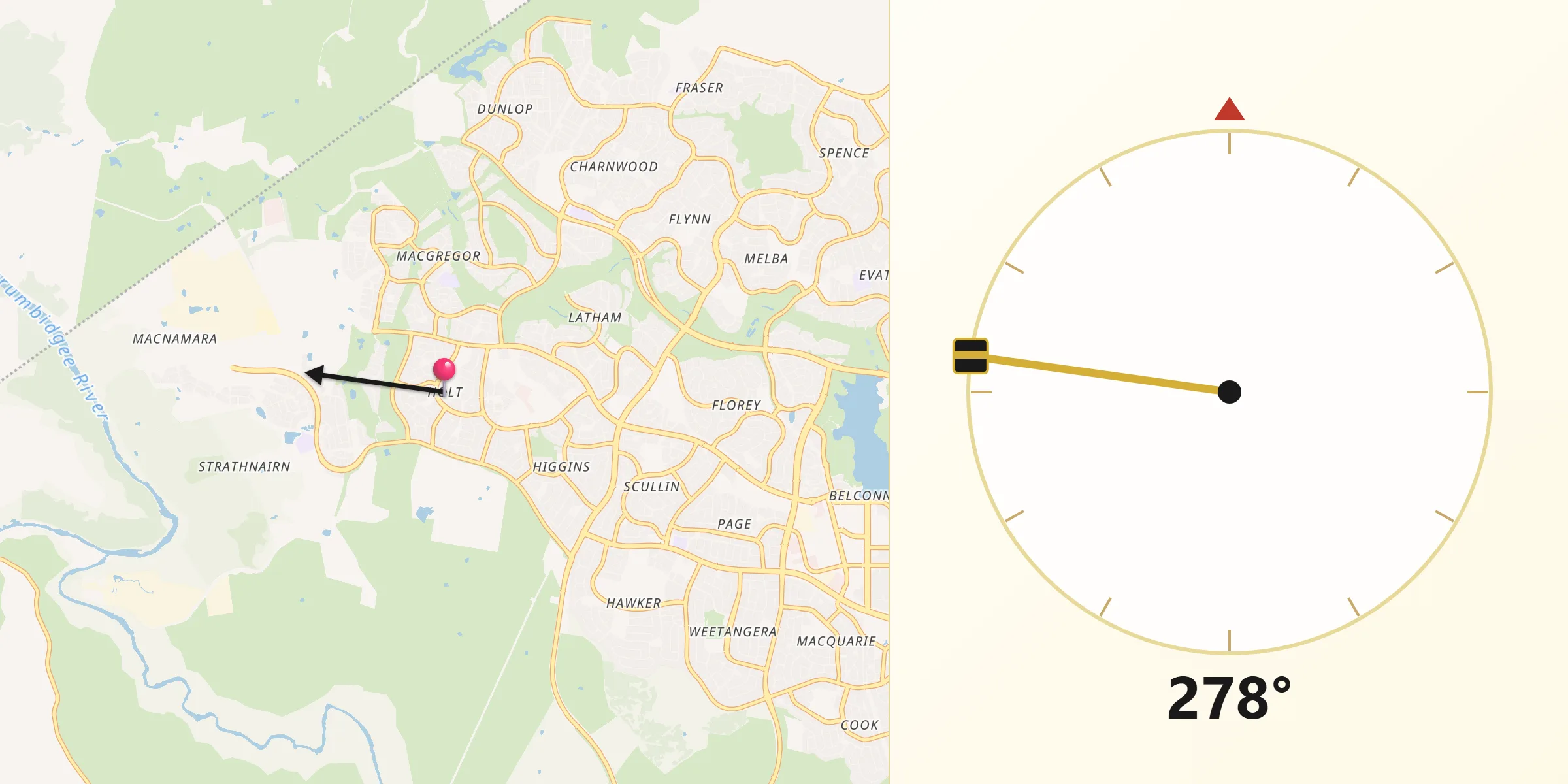 Qibla Direction from Holt