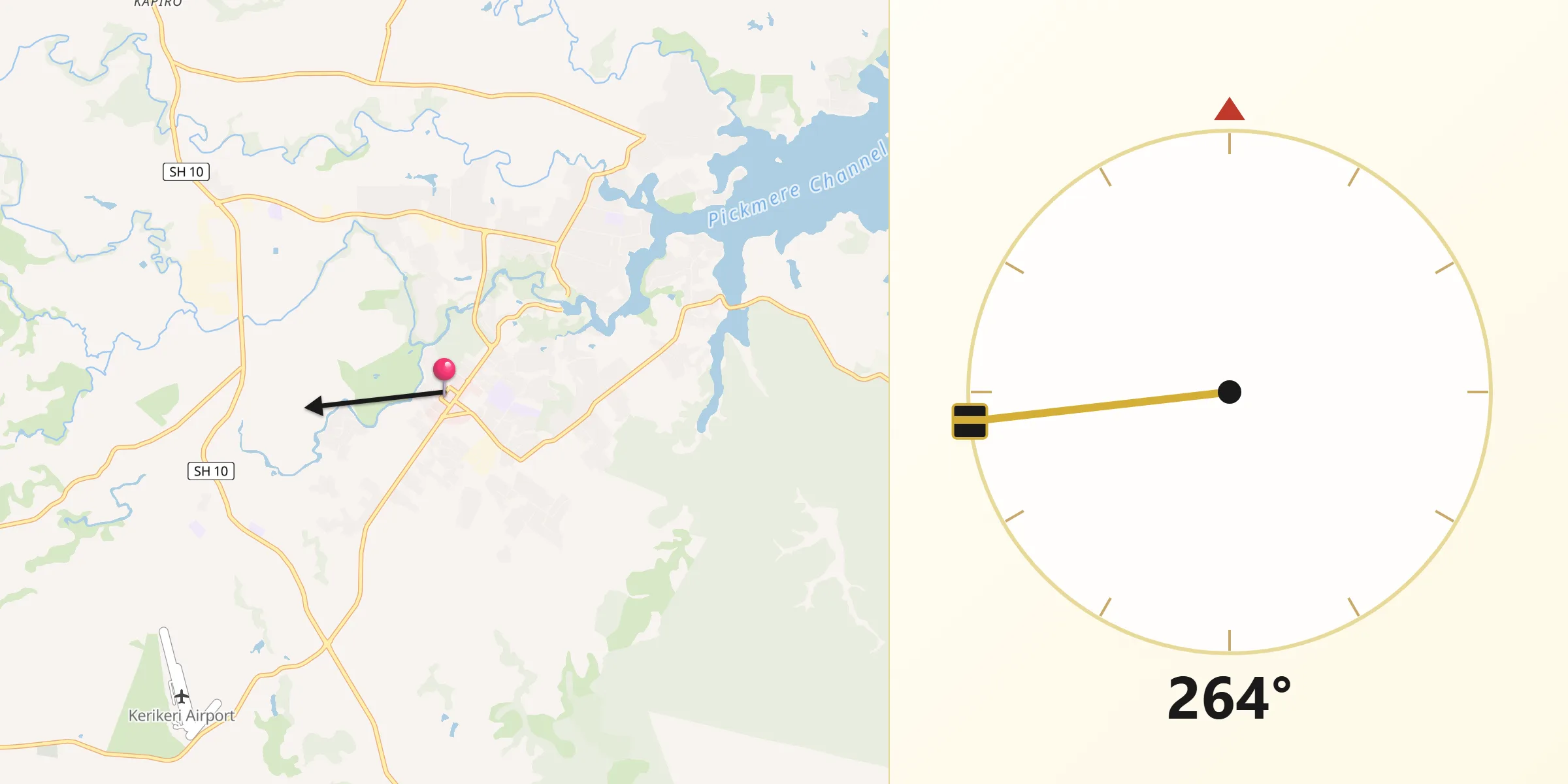 Qibla Direction from Kerikeri