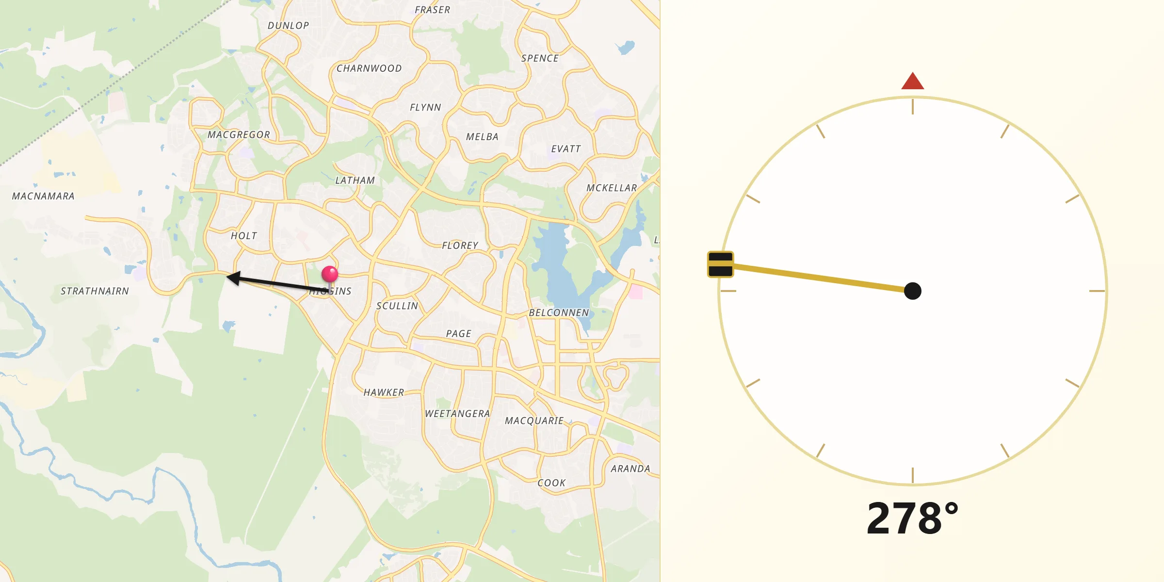 Qibla Direction from Higgins