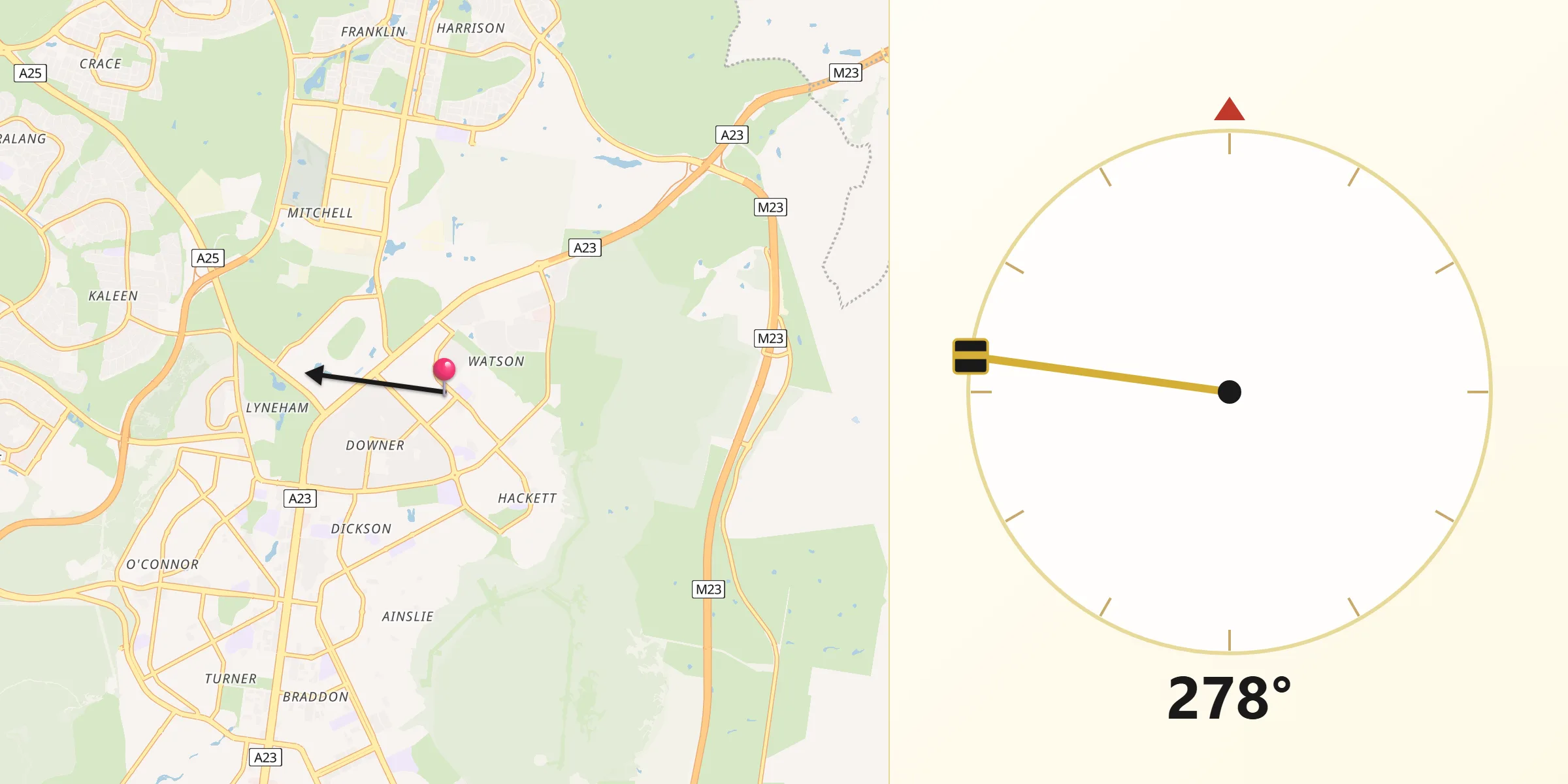 Qibla Direction from Watson