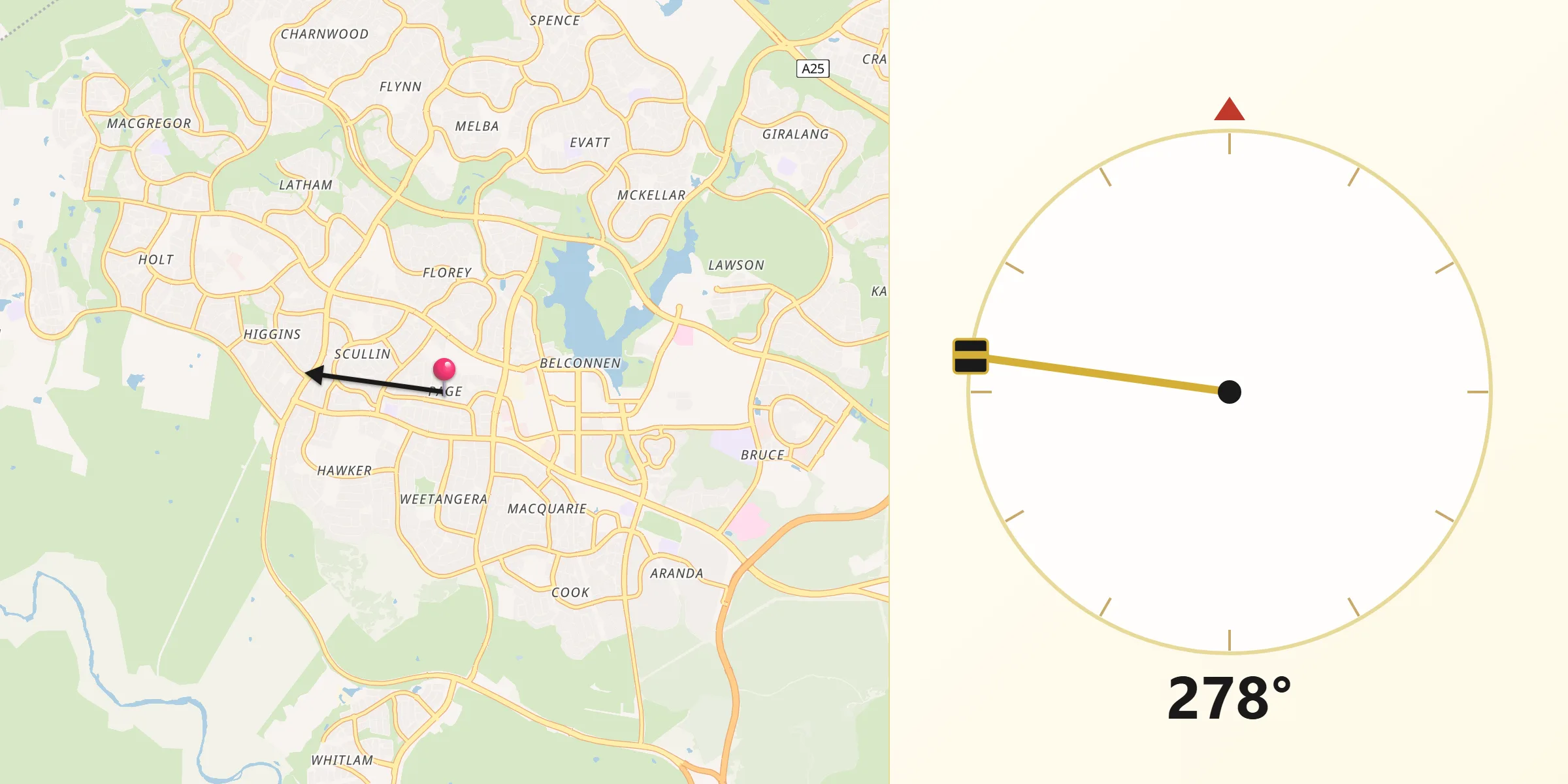Qibla Direction from Page