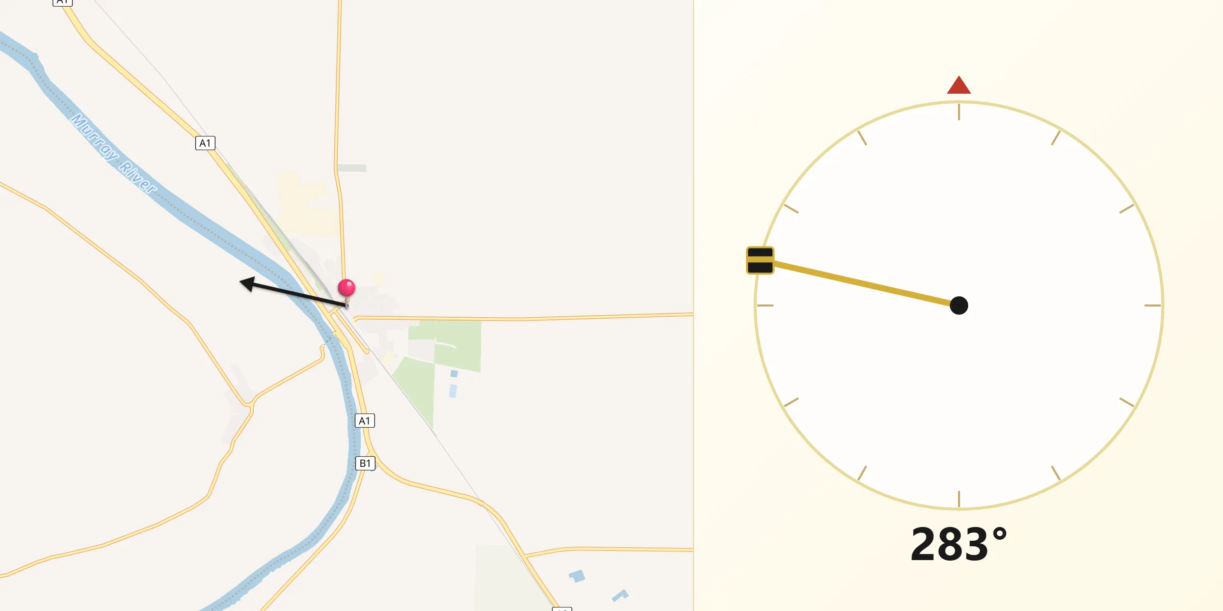 Qibla Direction from Tailem Bend