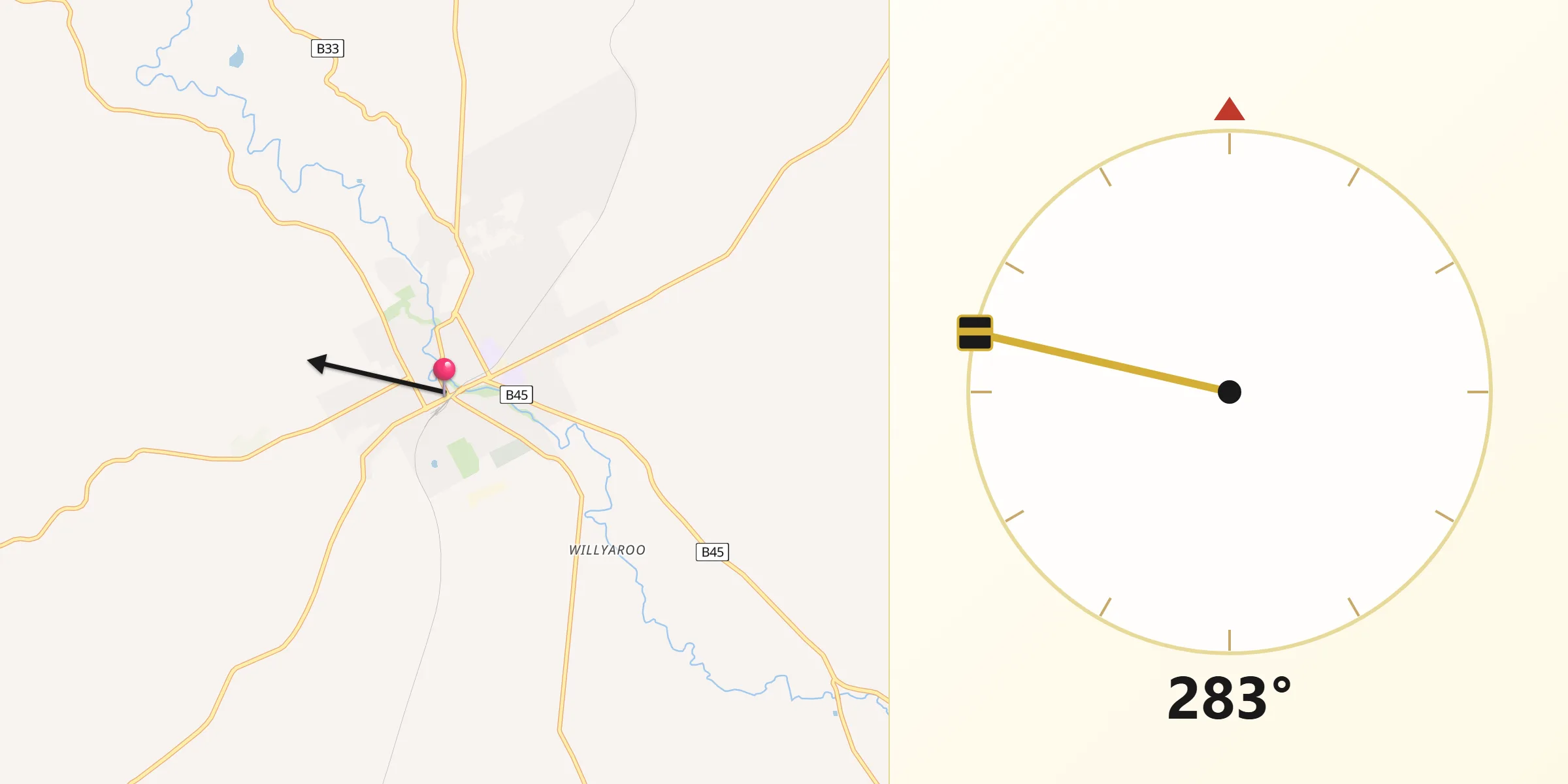 Qibla Direction from Strathalbyn