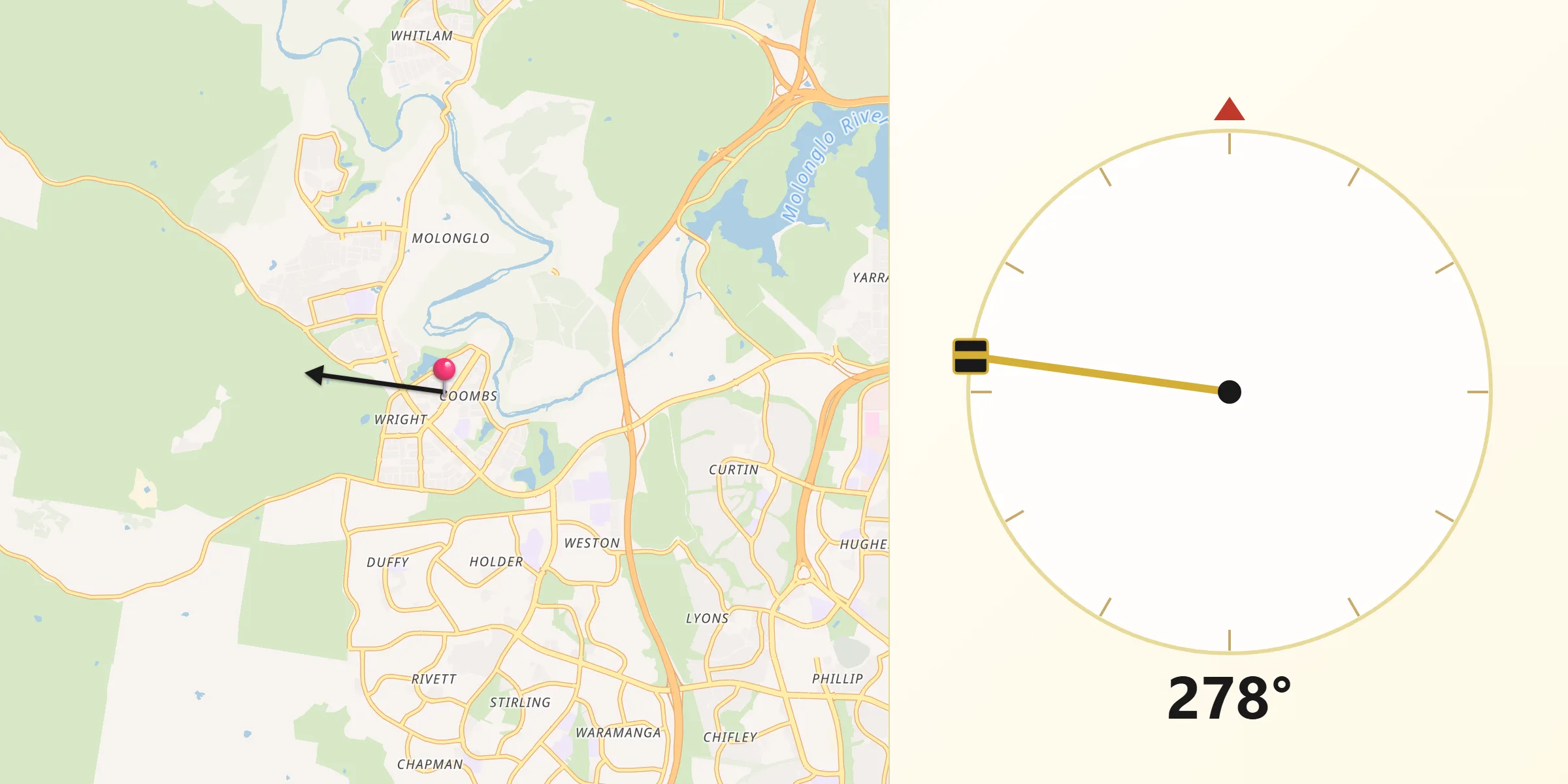 Qibla Direction from Coombs