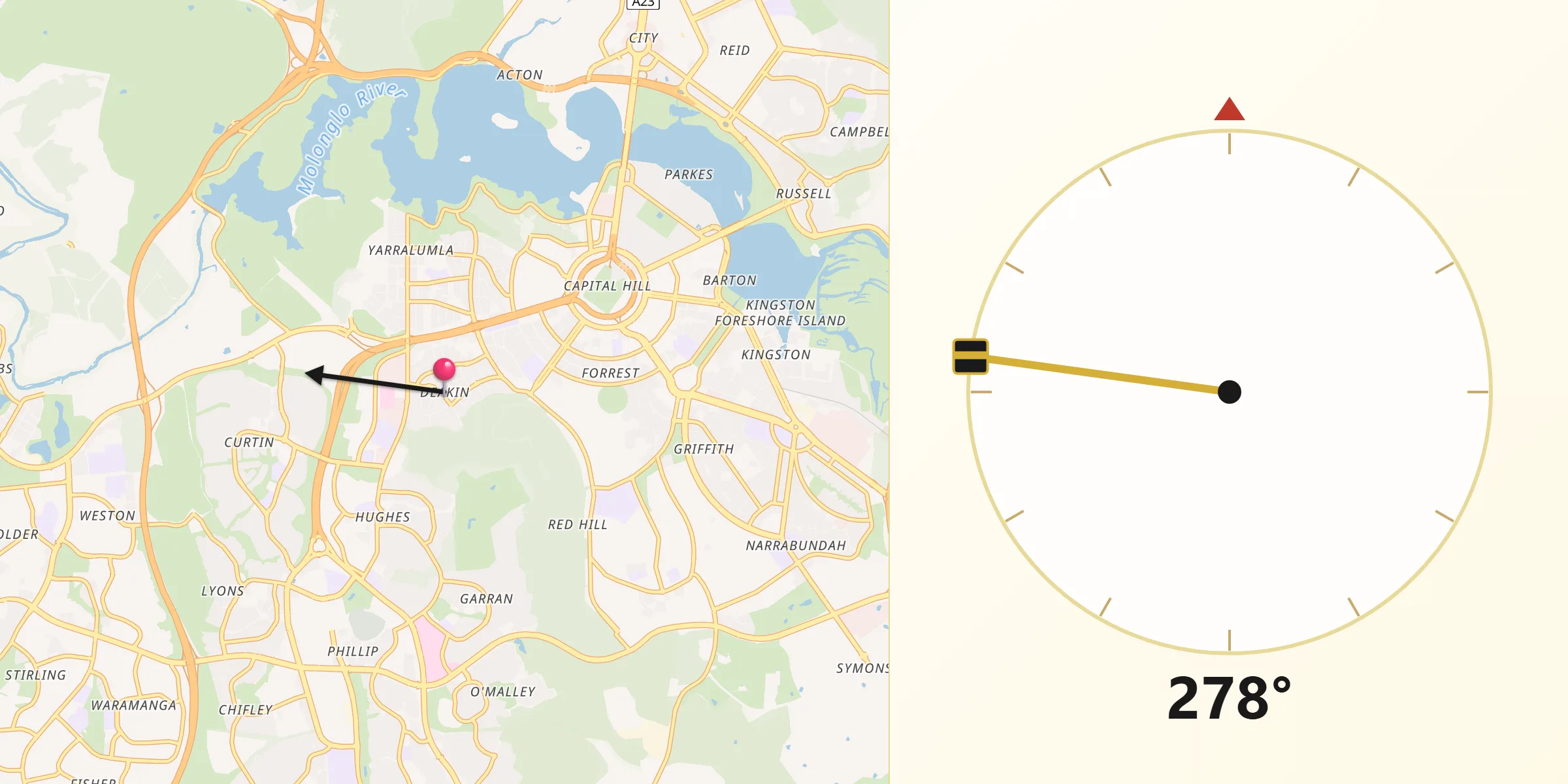 Qibla Direction from Deakin