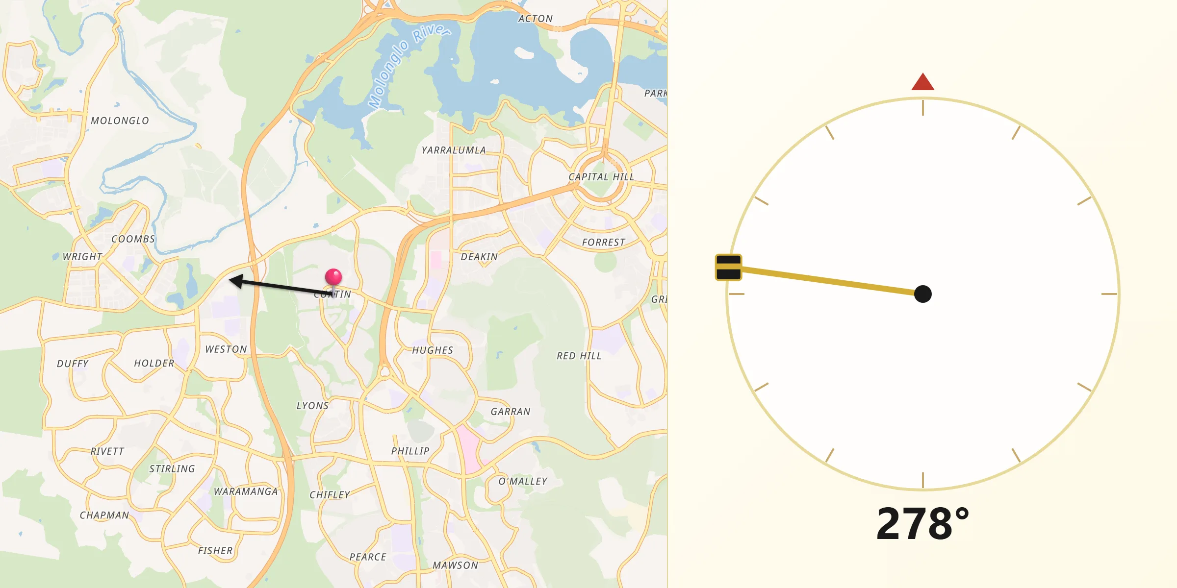 Qibla Direction from Curtin