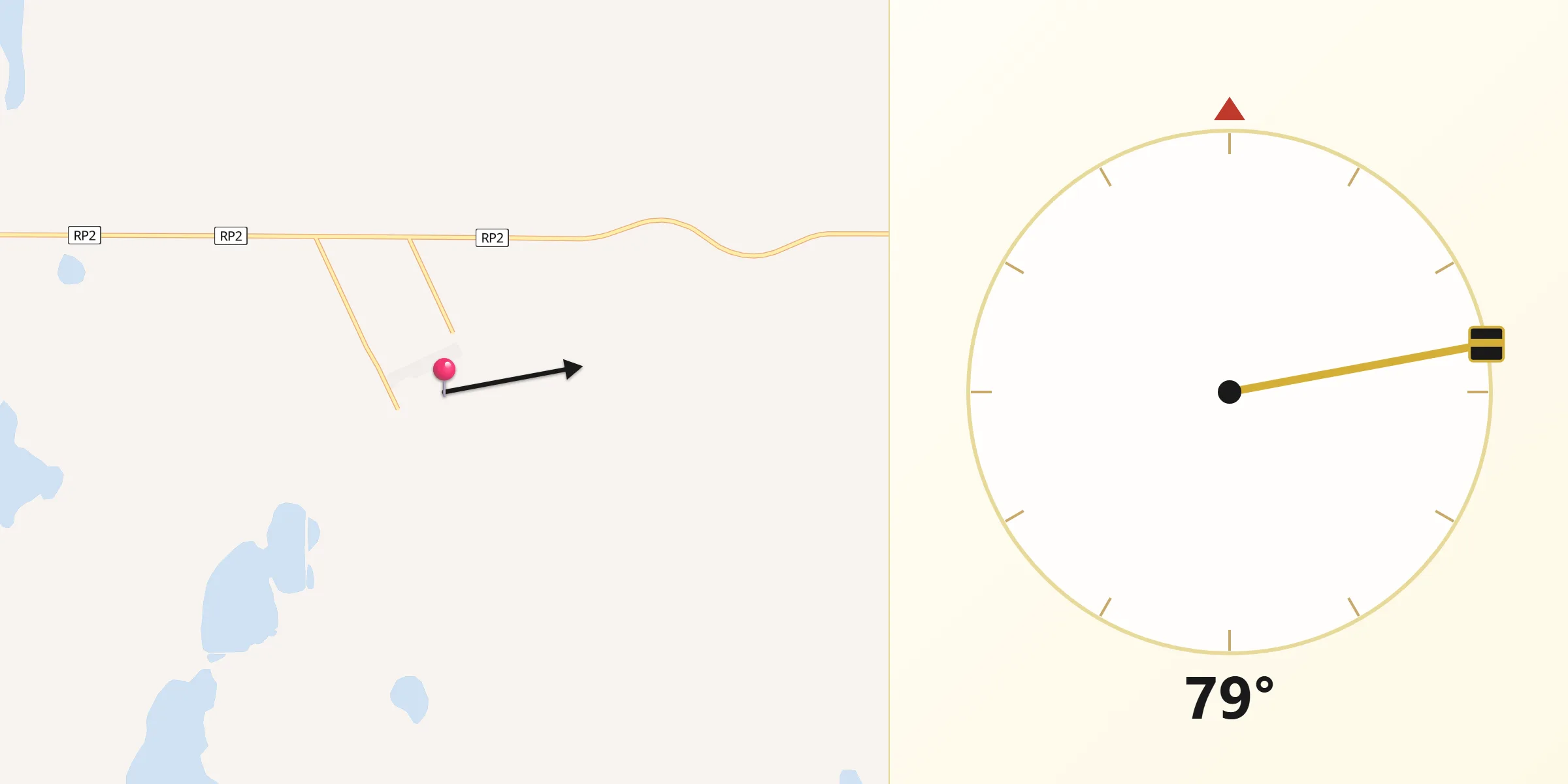 Dirección de la Qibla desde Alta Italia