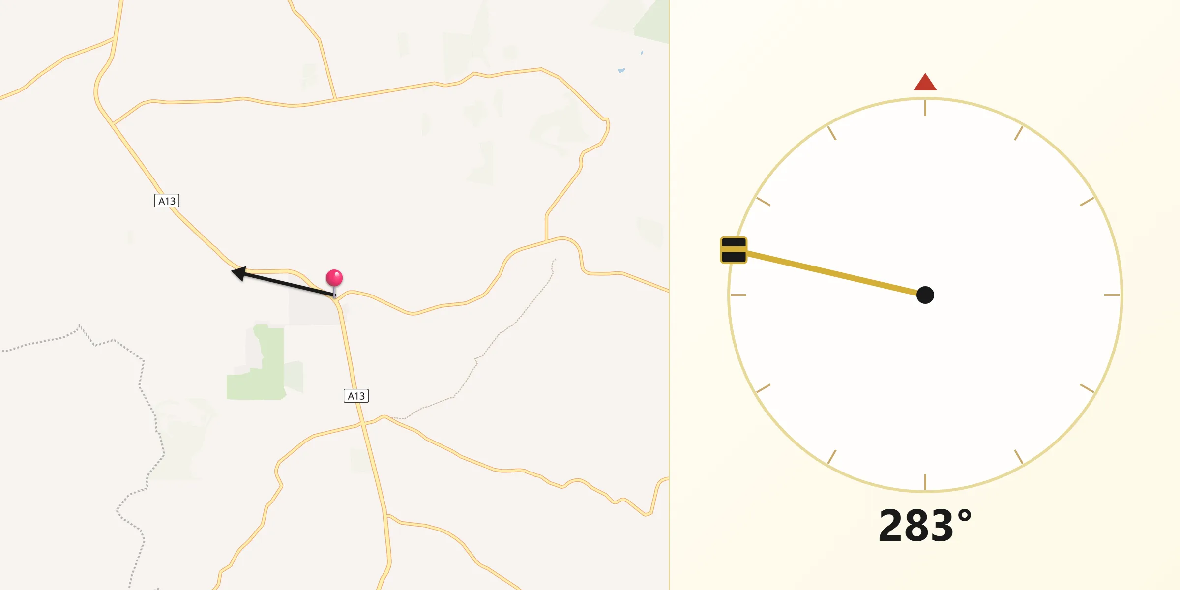 Qibla Direction from Mount Compass