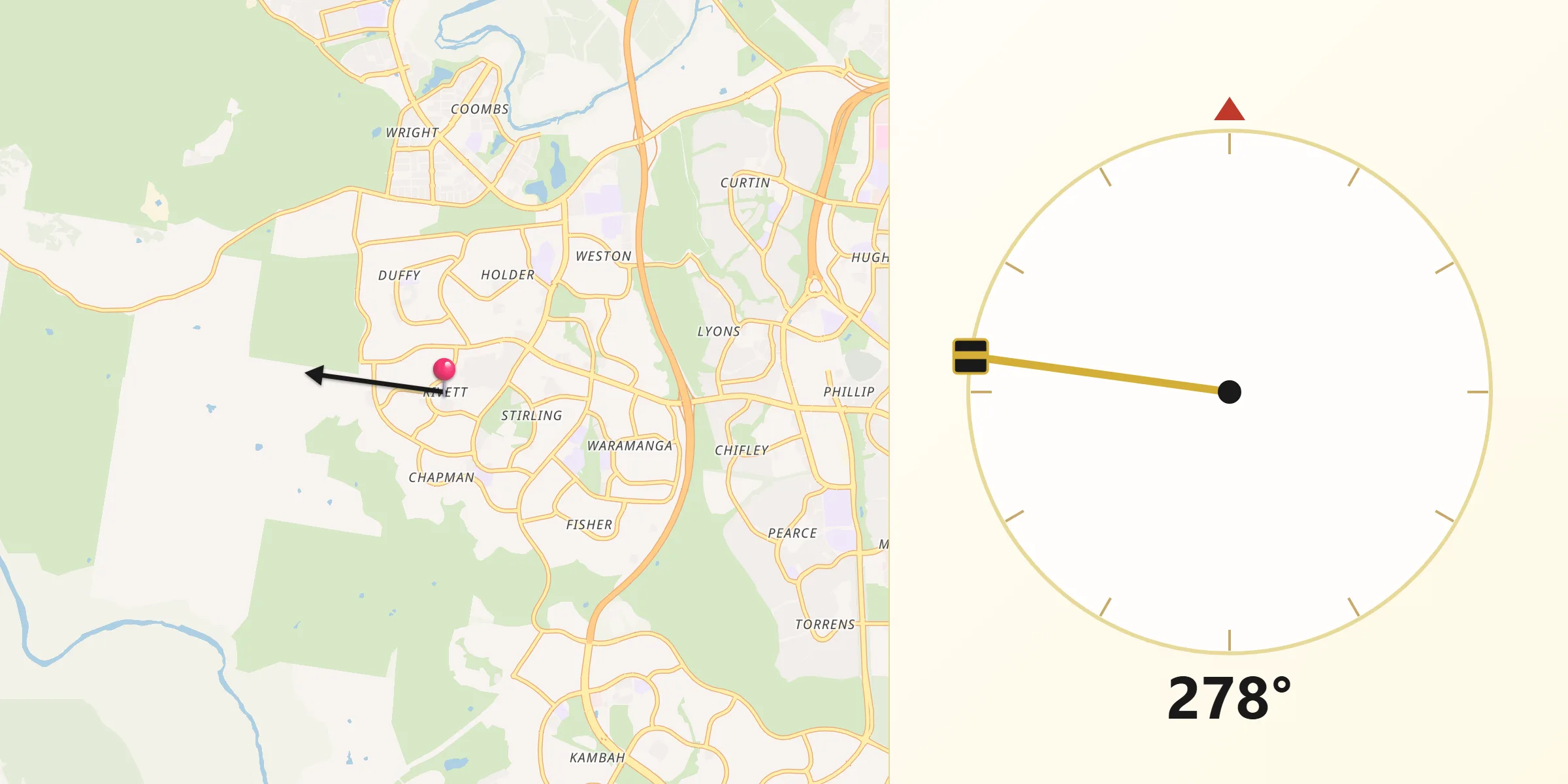 Qibla Direction from Rivett