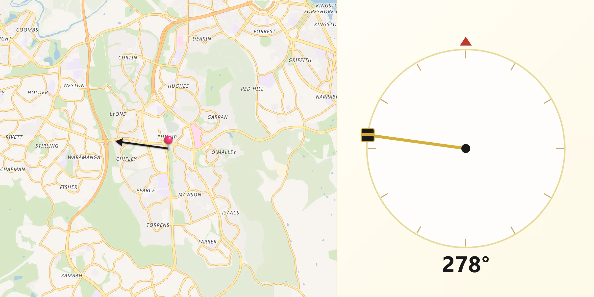 Qibla Direction from Phillip