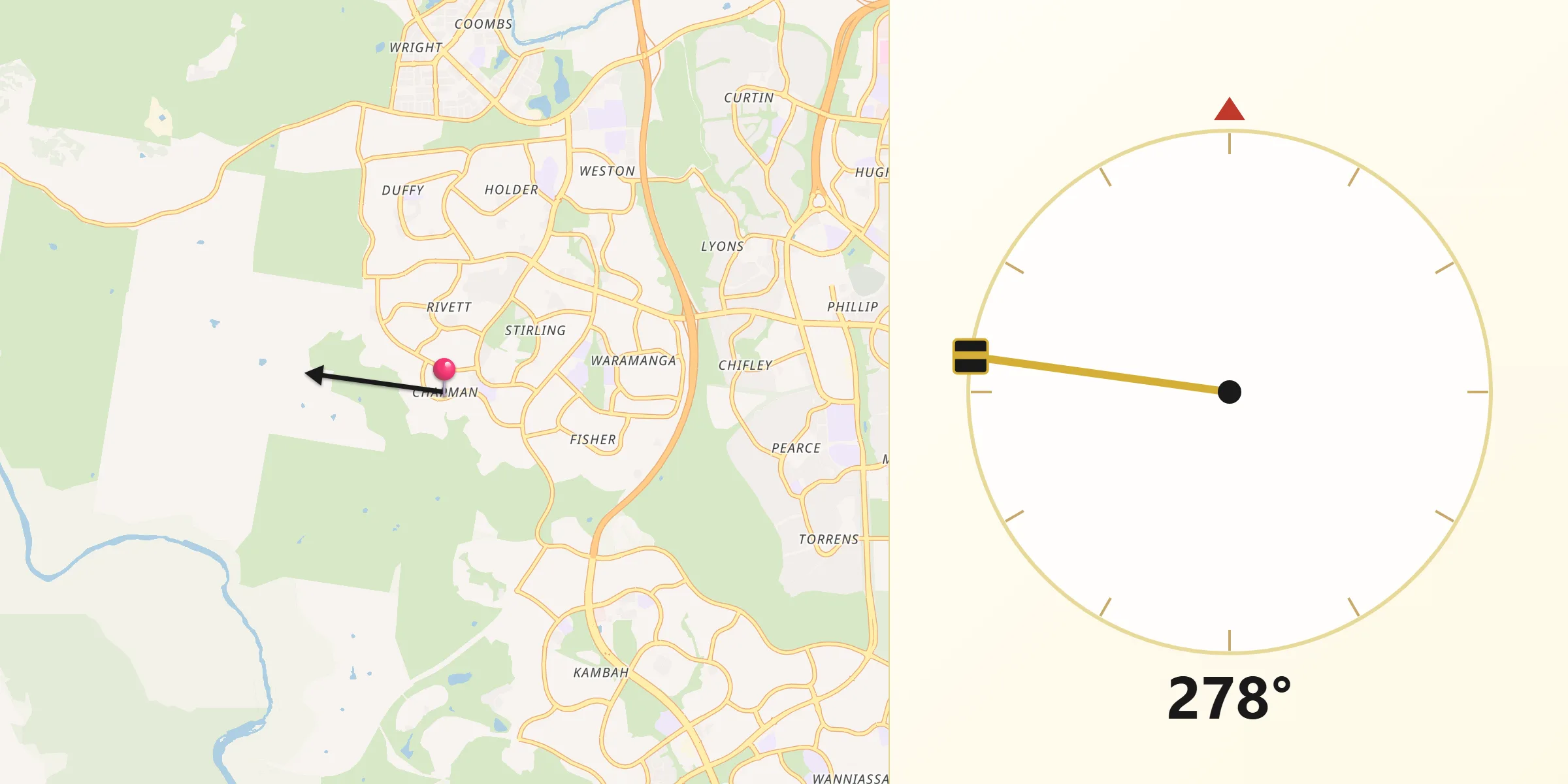 Qibla Direction from Chapman