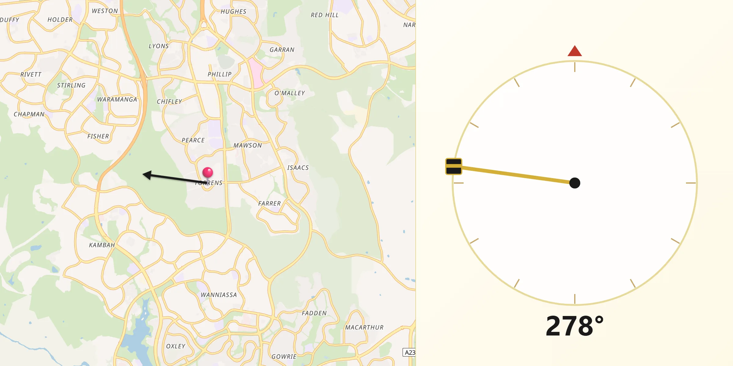 Qibla Direction from Torrens