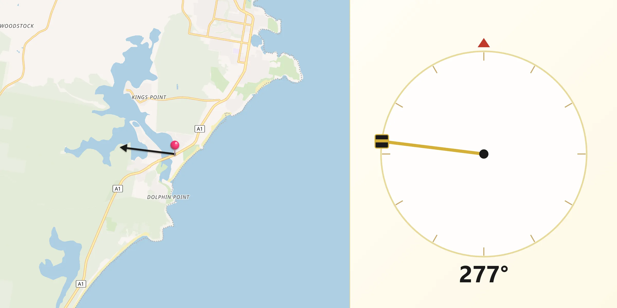Qibla Direction from Burrill Lake
