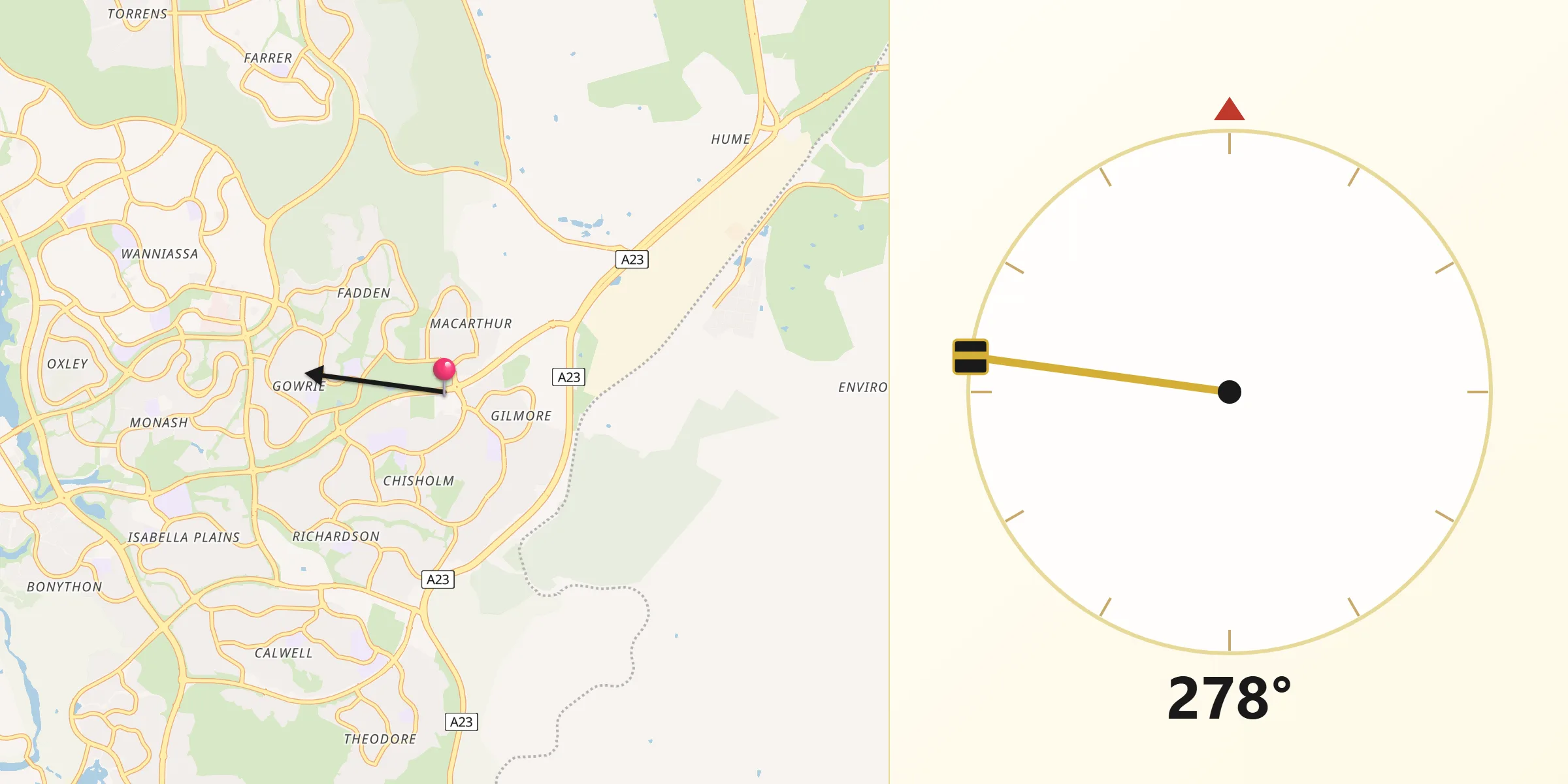 Qibla Direction from Chisholm