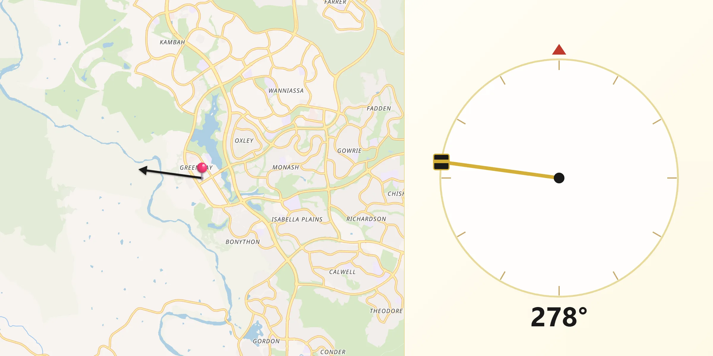 Qibla Direction from Greenway