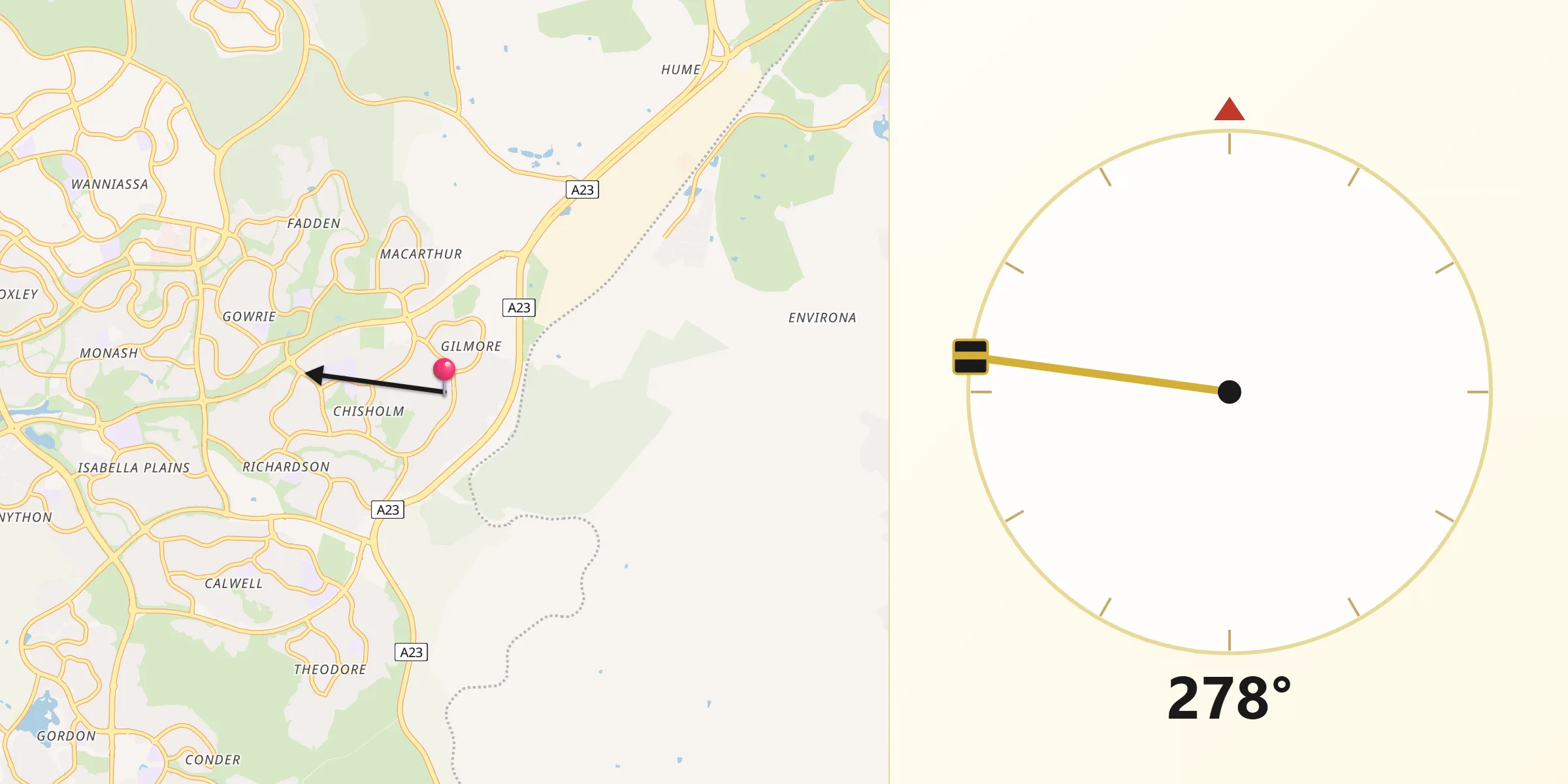 Qibla Direction from Gilmore