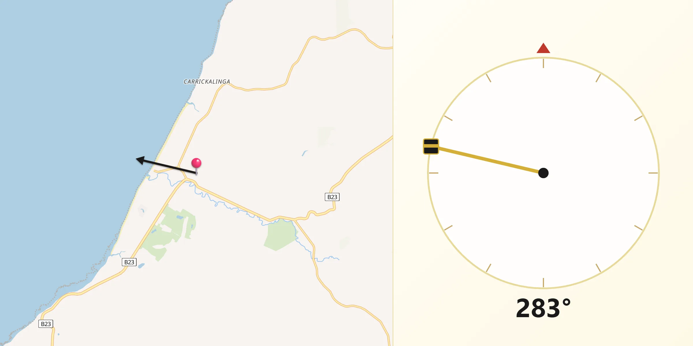 Qibla Direction from Normanville