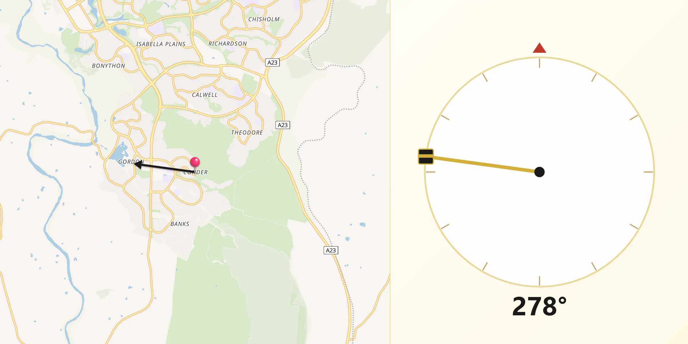 Qibla Direction from Conder