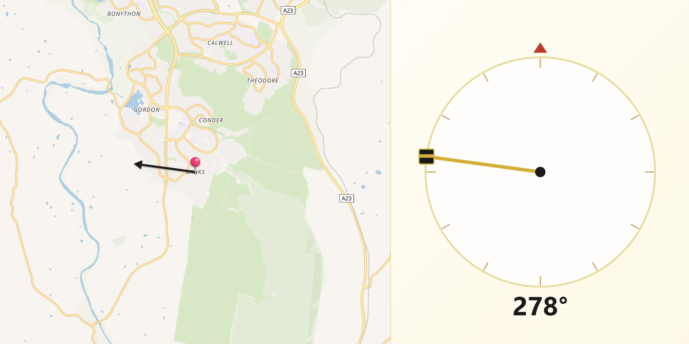 Qibla Direction from Banks
