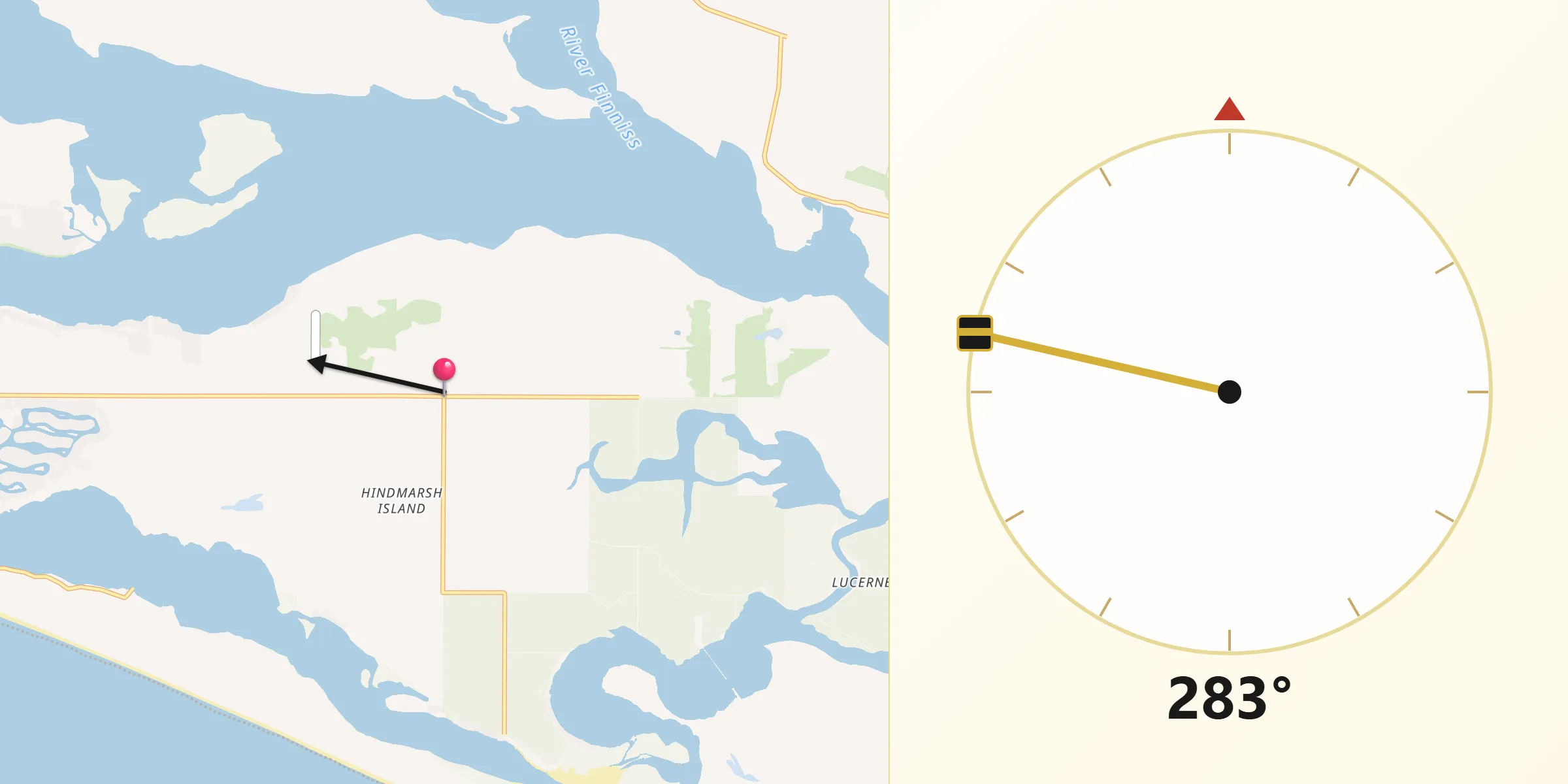 Qibla Direction from Hindmarsh Island