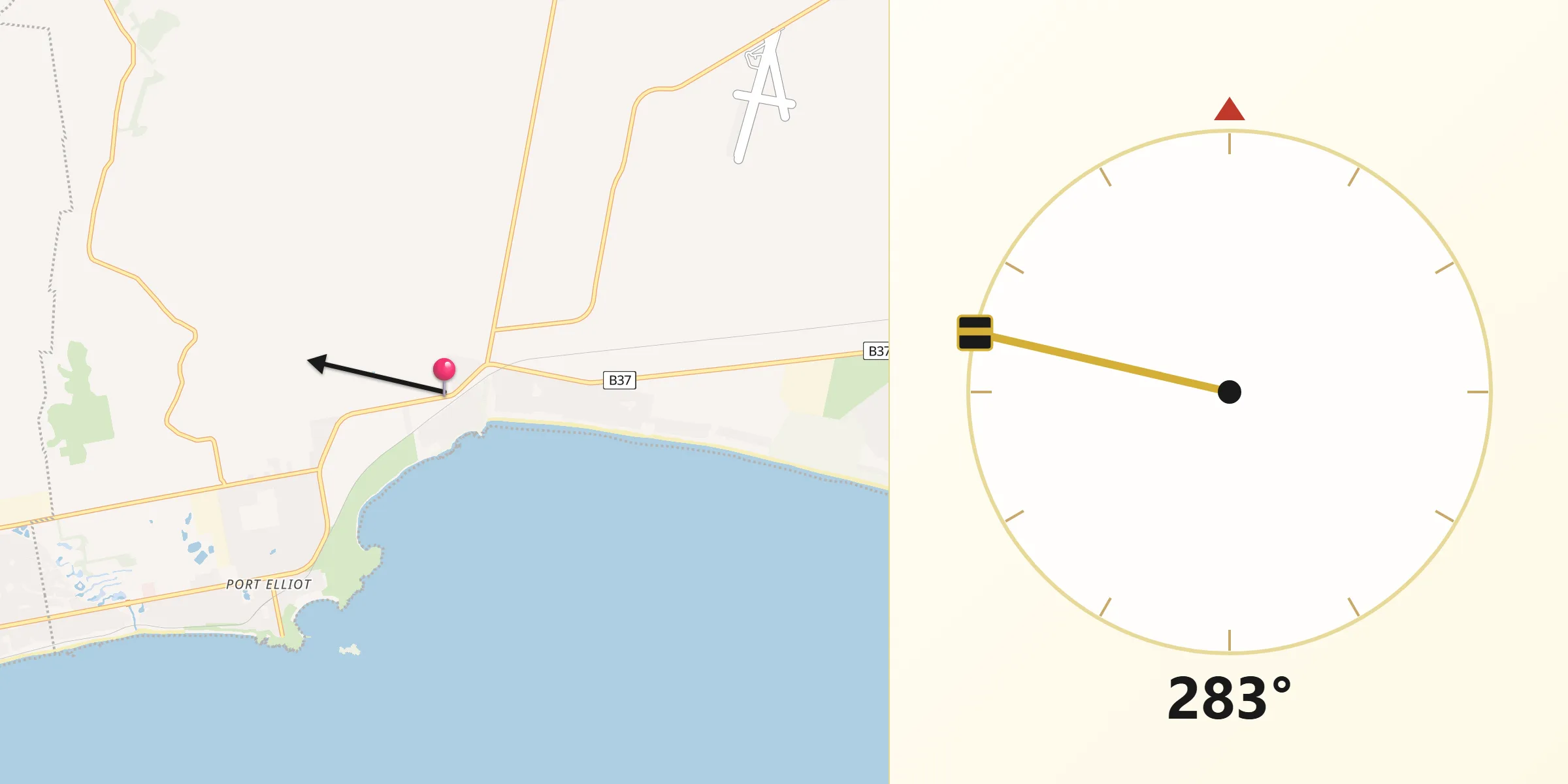 Qibla Direction from Middleton