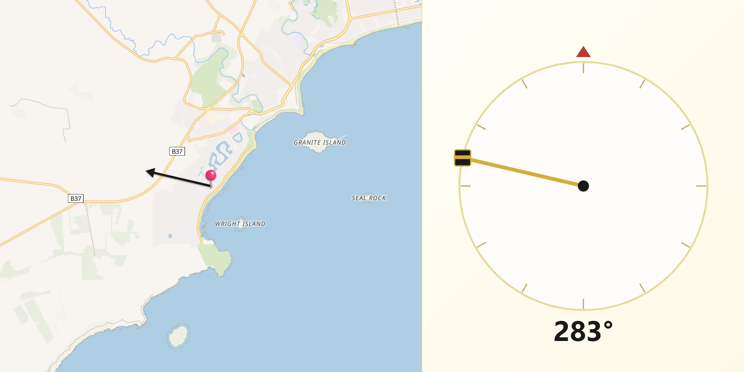Qibla Direction from Encounter Bay