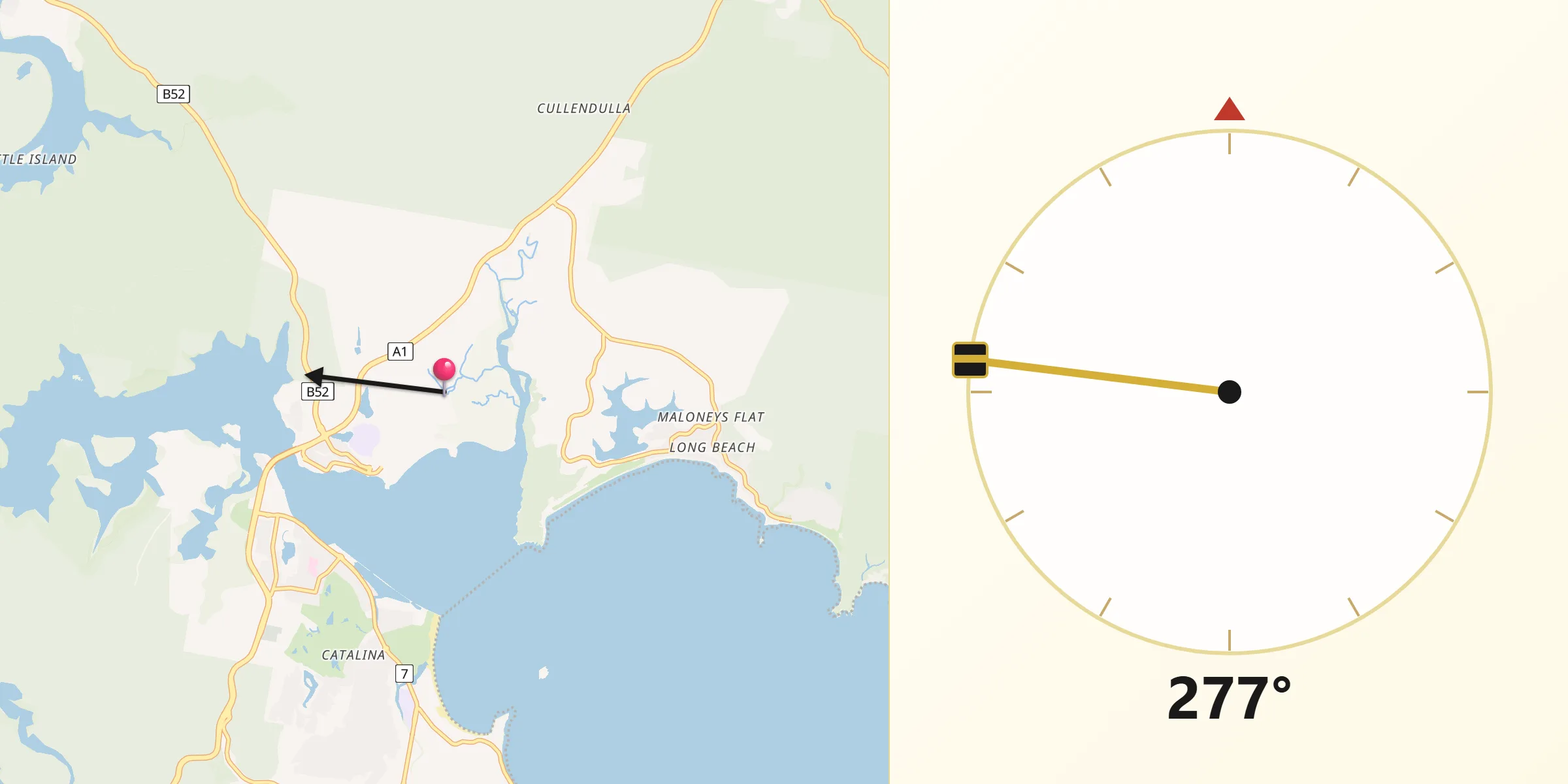 Qibla Direction from Surfside