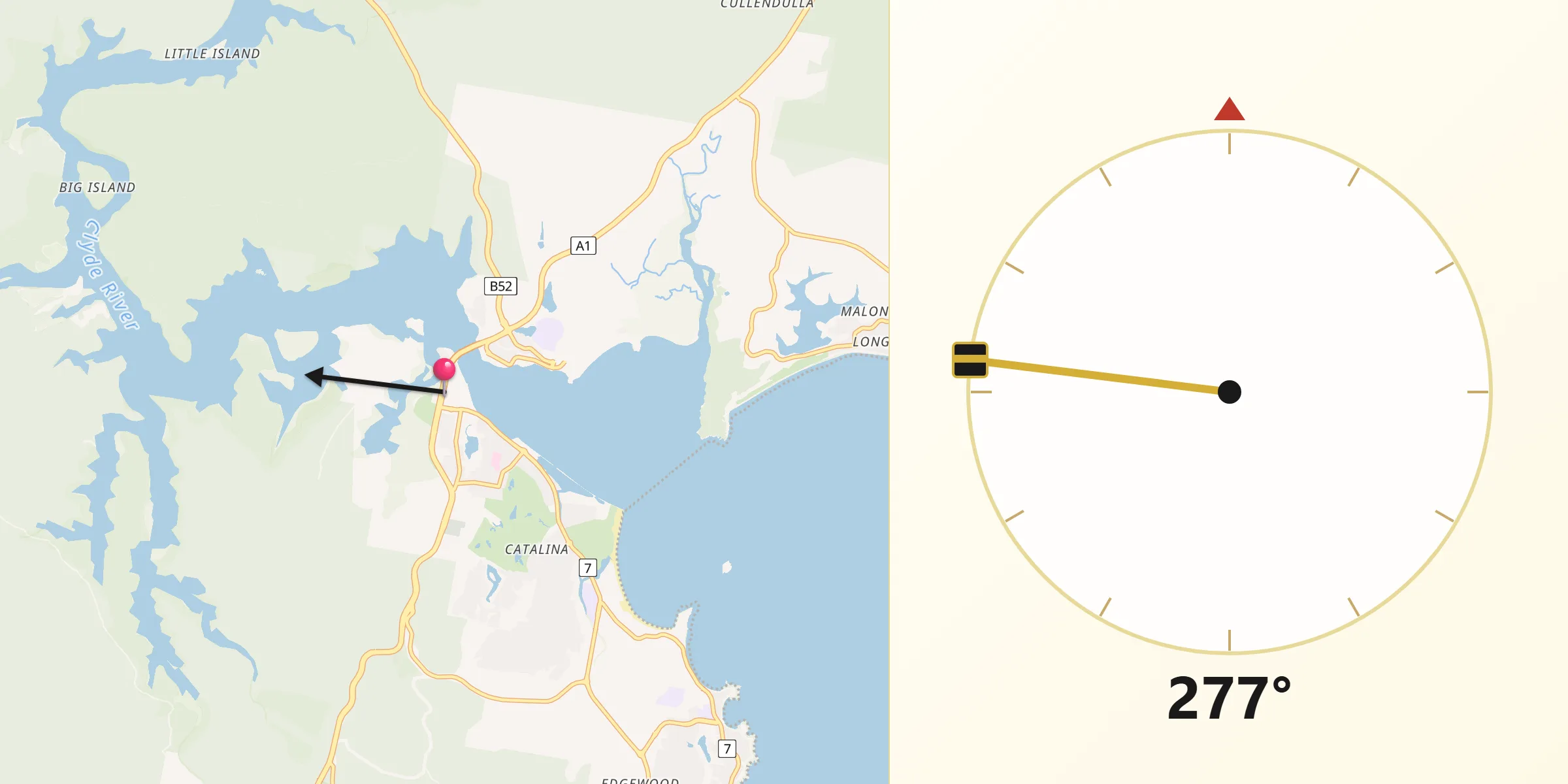Qibla Direction from Batemans Bay