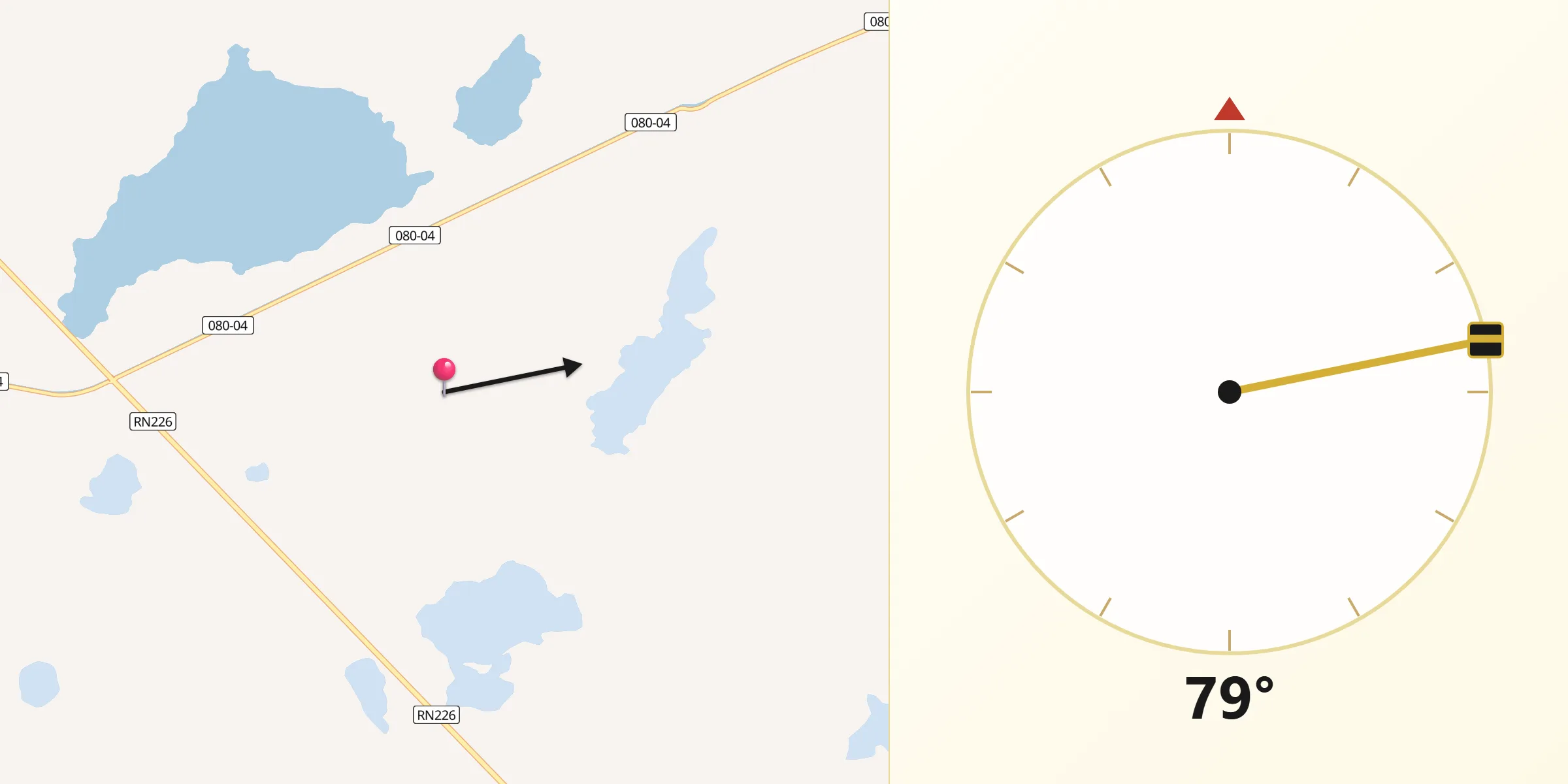 Dirección de la Qibla desde Carlos Casares